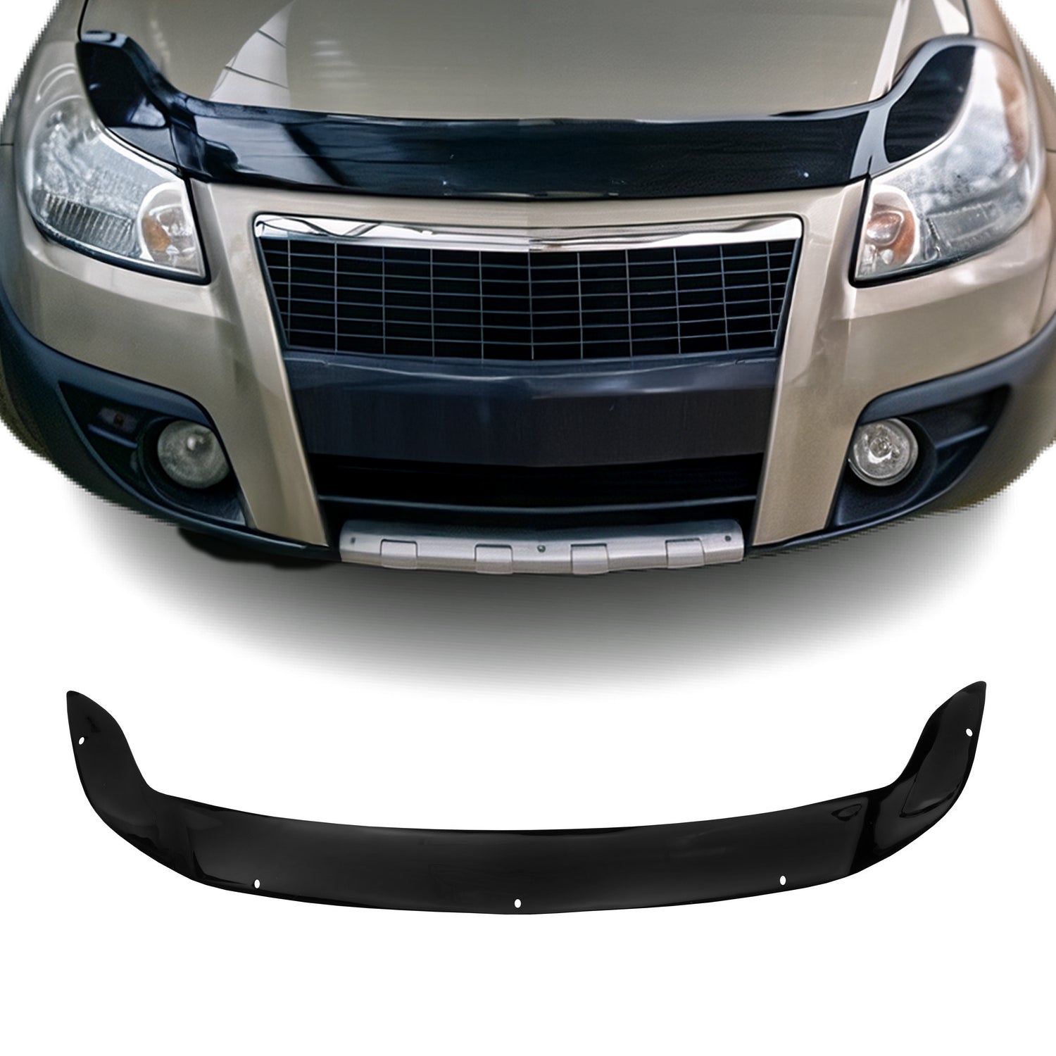 Deflector de Capó para Fiat Sedici 2006-2014 Oscuro Brillante Acrílico