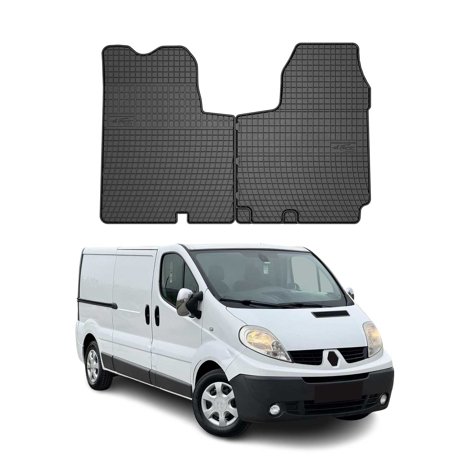 OMAC Alfombrillas De Coche para Renault Trafic 2001-2014 Negro Goma 2Pza