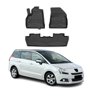 OMAC Premium Alfombrillas De Coche para Peugeot 5008 2009-2017 Negro TPE Goma 3x
