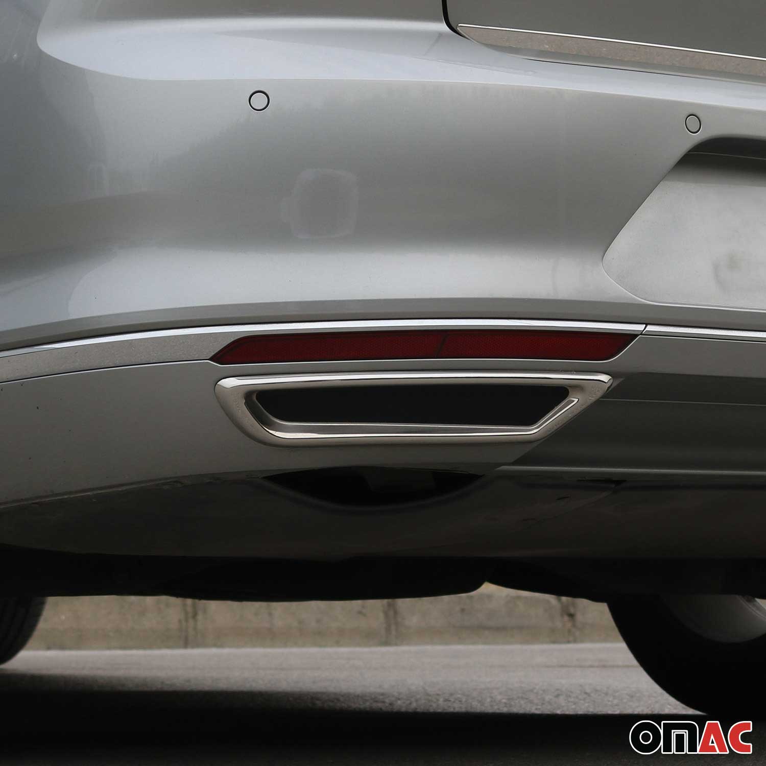 Marco de Punta de Escape para VW Passat B8 2014-2019 Plata Acero 2Pcs