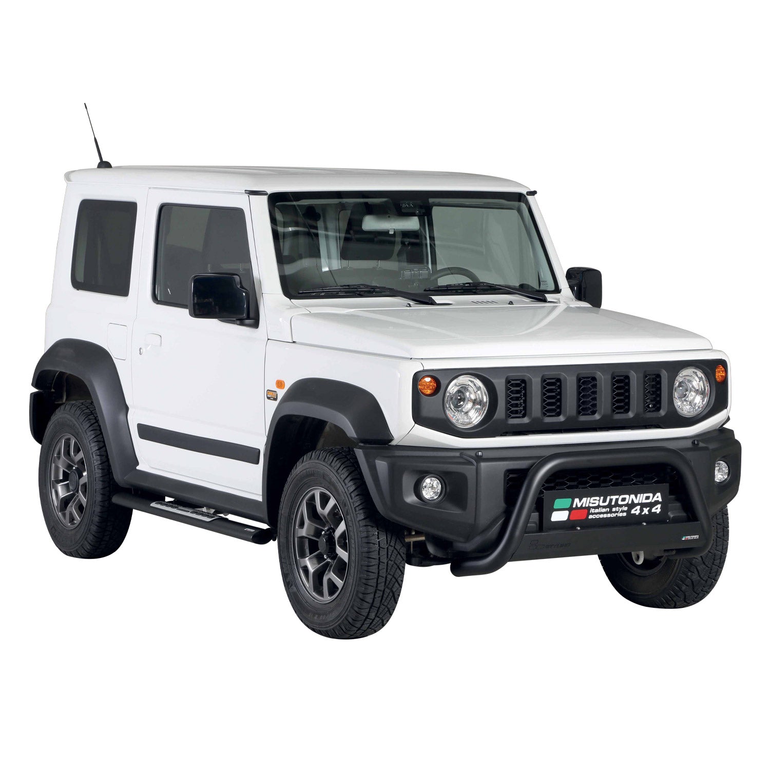 Bull Barra Frontal para Suzuki Jimny 2018-2025 Negro Brillante Acero 1Pza