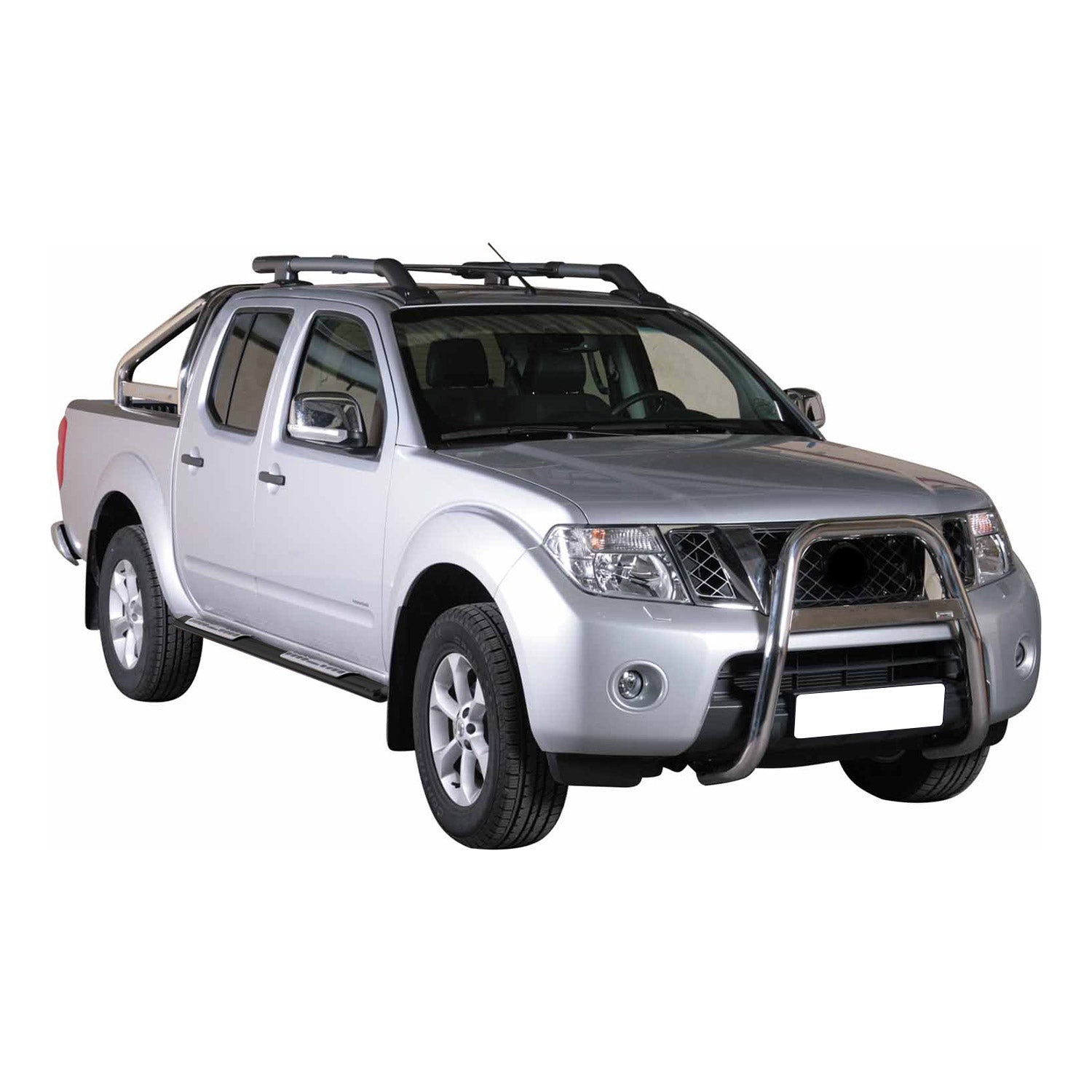 Estribos Barras Laterales para Nissan Navara Double Cab 2010-2014 Negro Acero