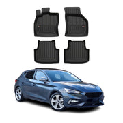 OMAC Premium Alfombrillas De Coche para Seat Leon 2020-2026 Negro TPE Goma 4Pza