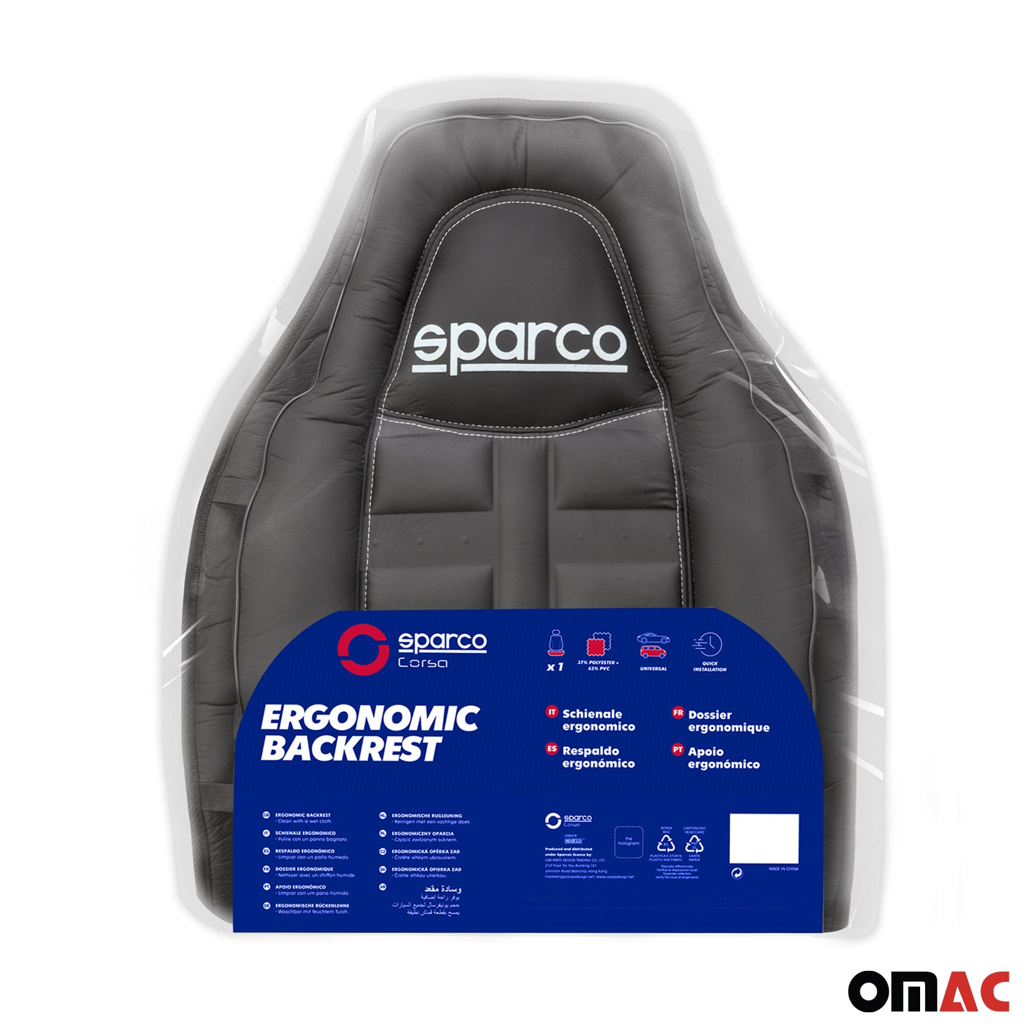 Sparco Funda de Asiento Universal Oscuro Gris Polialgodón