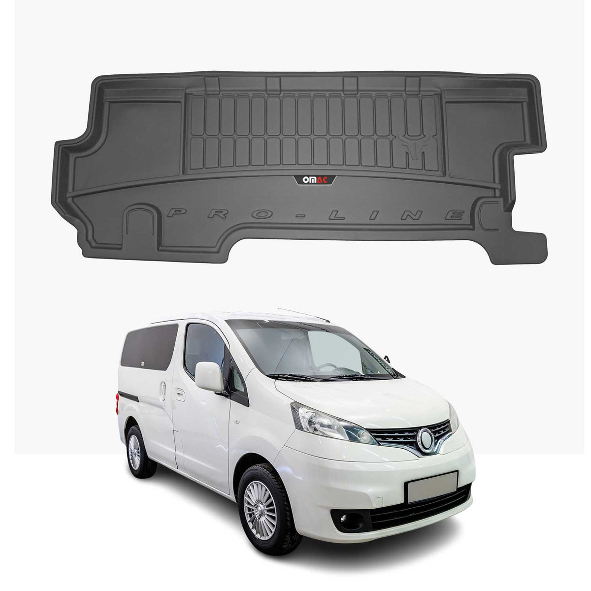 OMAC Premium Bandeja Maletero Alfombrilla para Nissan NV200 2009-2025 Negro TPE