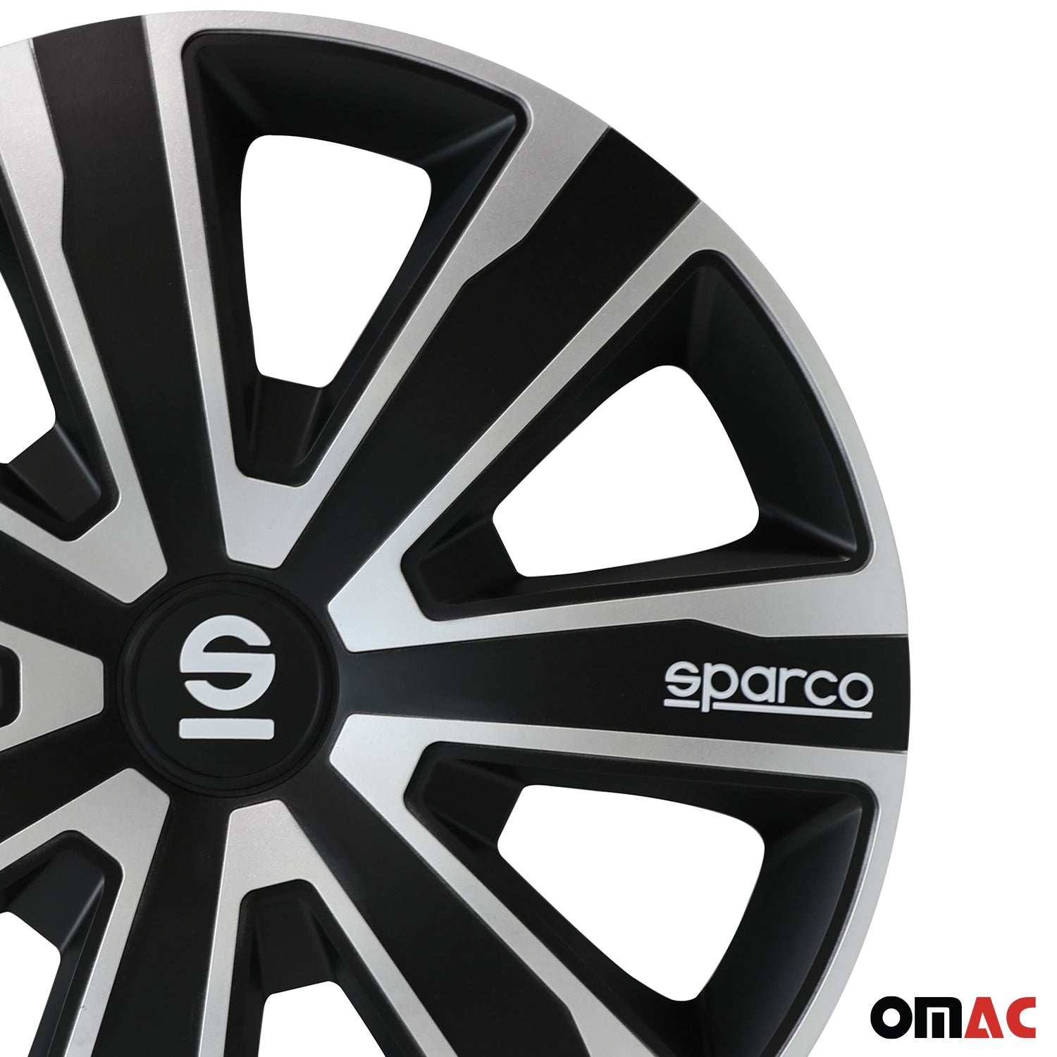 Sparco Palermo Tapacubos 16" pulgadas Universal Negro Plata ABS Plástico