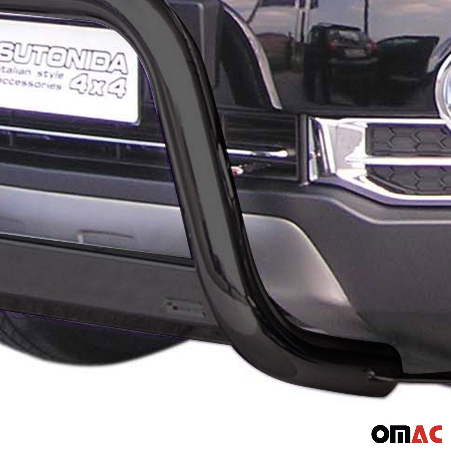 Bull Barra Frontal para Chevrolet Captiva 2006-2010 Negro Brillante Acero 1Pza