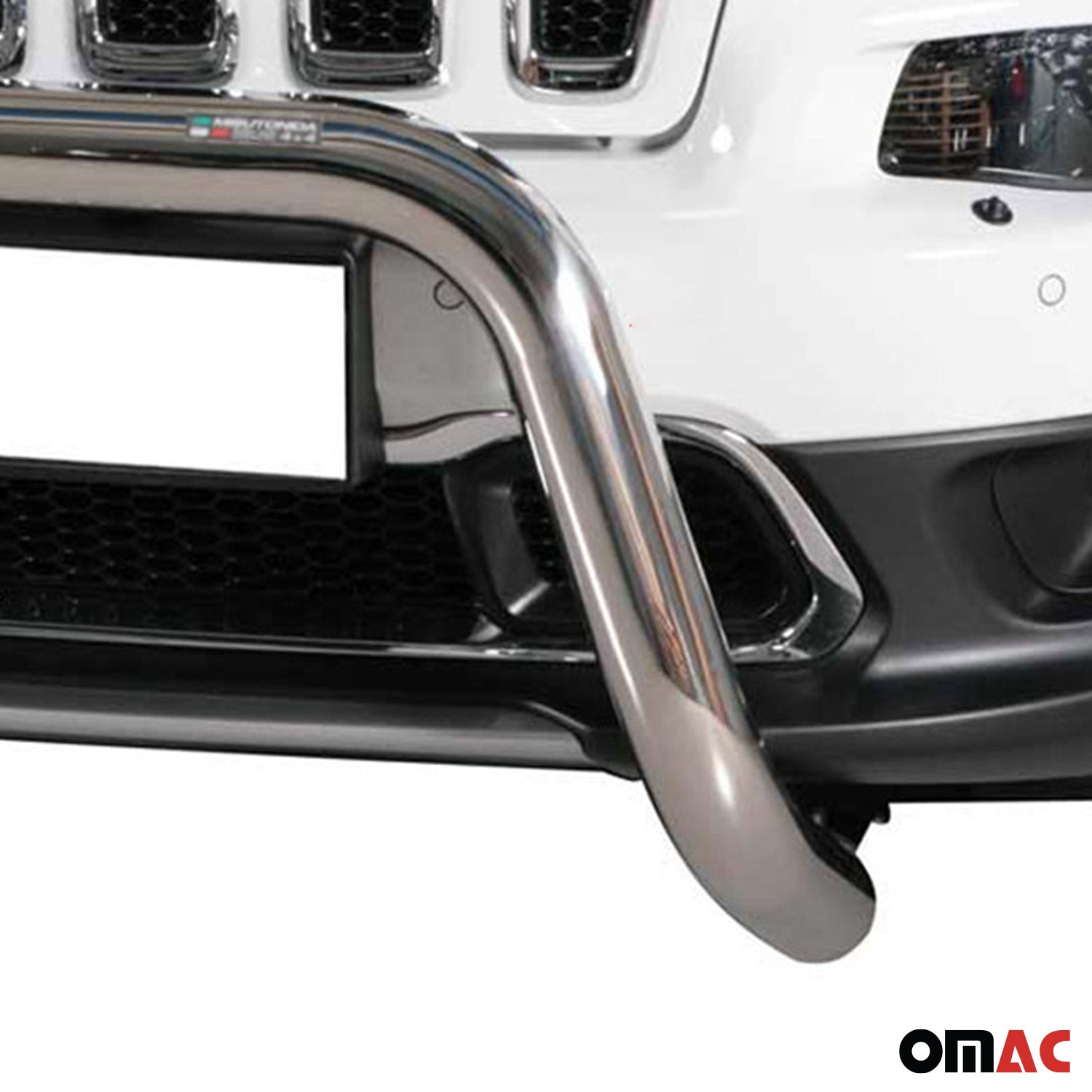 Bull Barra Frontal para Jeep Cherokee 2013-2018 Plata Brillante Acero 1Pza