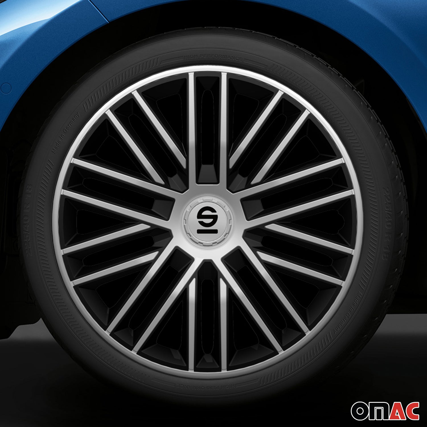 Sparco Bergamo Tapacubos 16" pulgadas Universal Negro Plata ABS