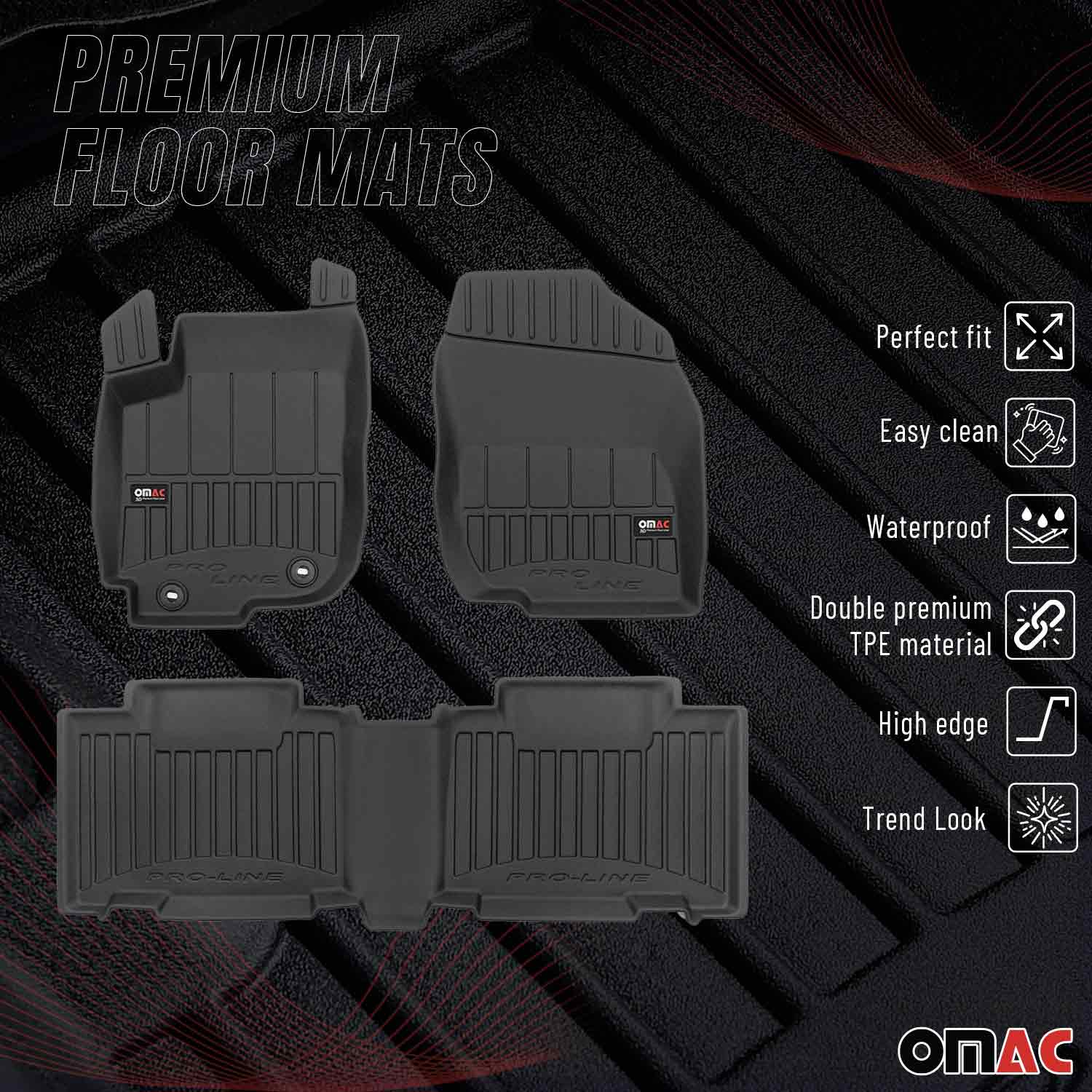 OMAC Premium Alfombrillas De Coche para Toyota RAV4 2013-2018 Negro TPE Goma 4x