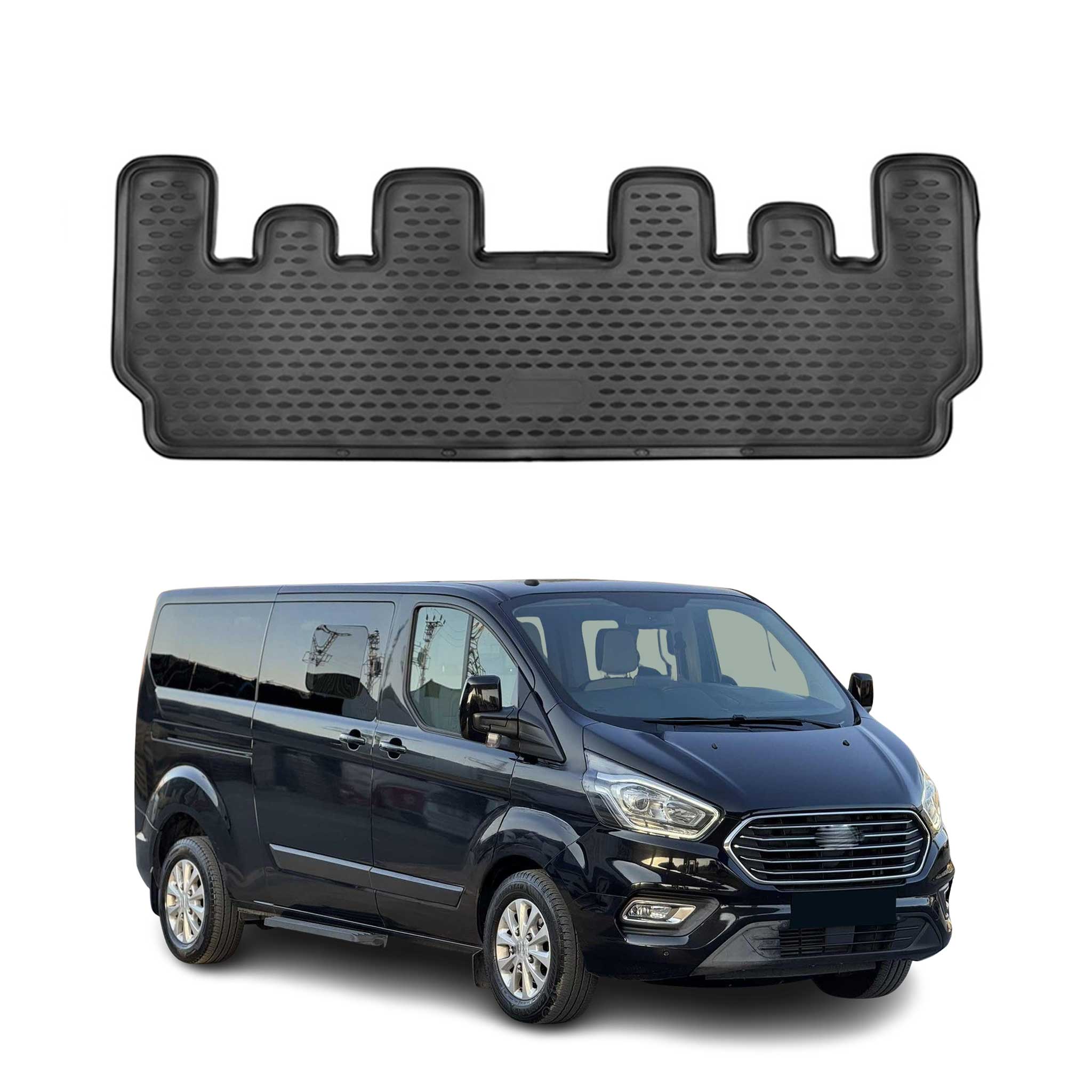 OMAC Alfombrillas Coche para Ford Tourneo Custom 2018-2022 Negro Goma TPE
