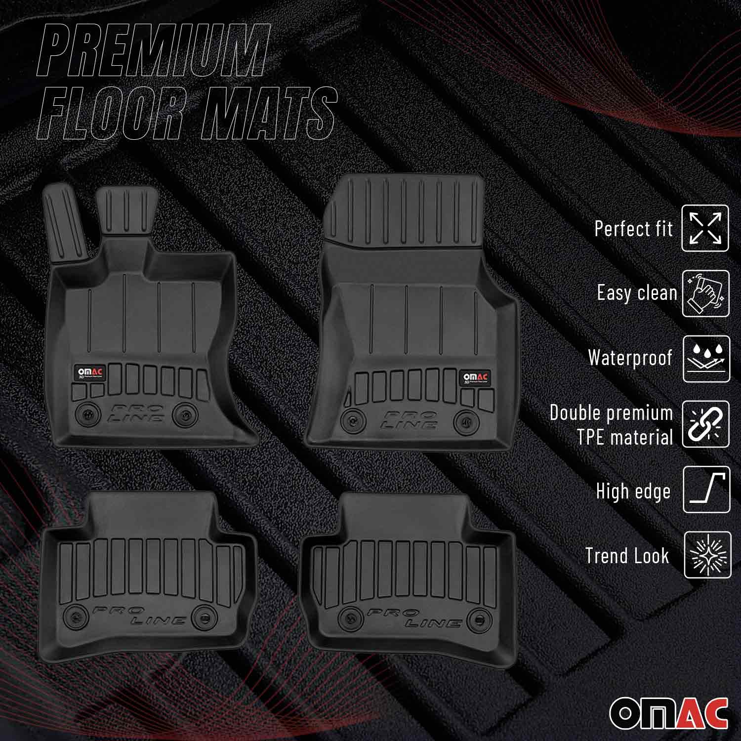 OMAC Premium Alfombrillas De Coche para Jaguar F-Pace 2015-2025 TPE Goma 4x