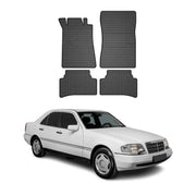 OMAC Alfombrillas De Coche para Mercedes C Class W202 1993-2001 Negro Goma 4Pza