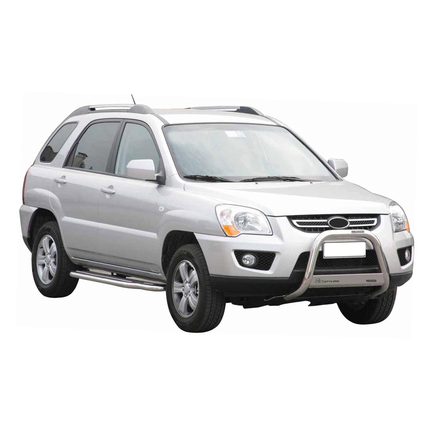 Bull Barra Frontal para Kia Sportage 2008-2010 Plata Brillante Acero