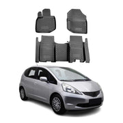 OMAC Alfombrillas De Coche para Honda Jazz 2008-2015 Negro Goma TPE 4Pza