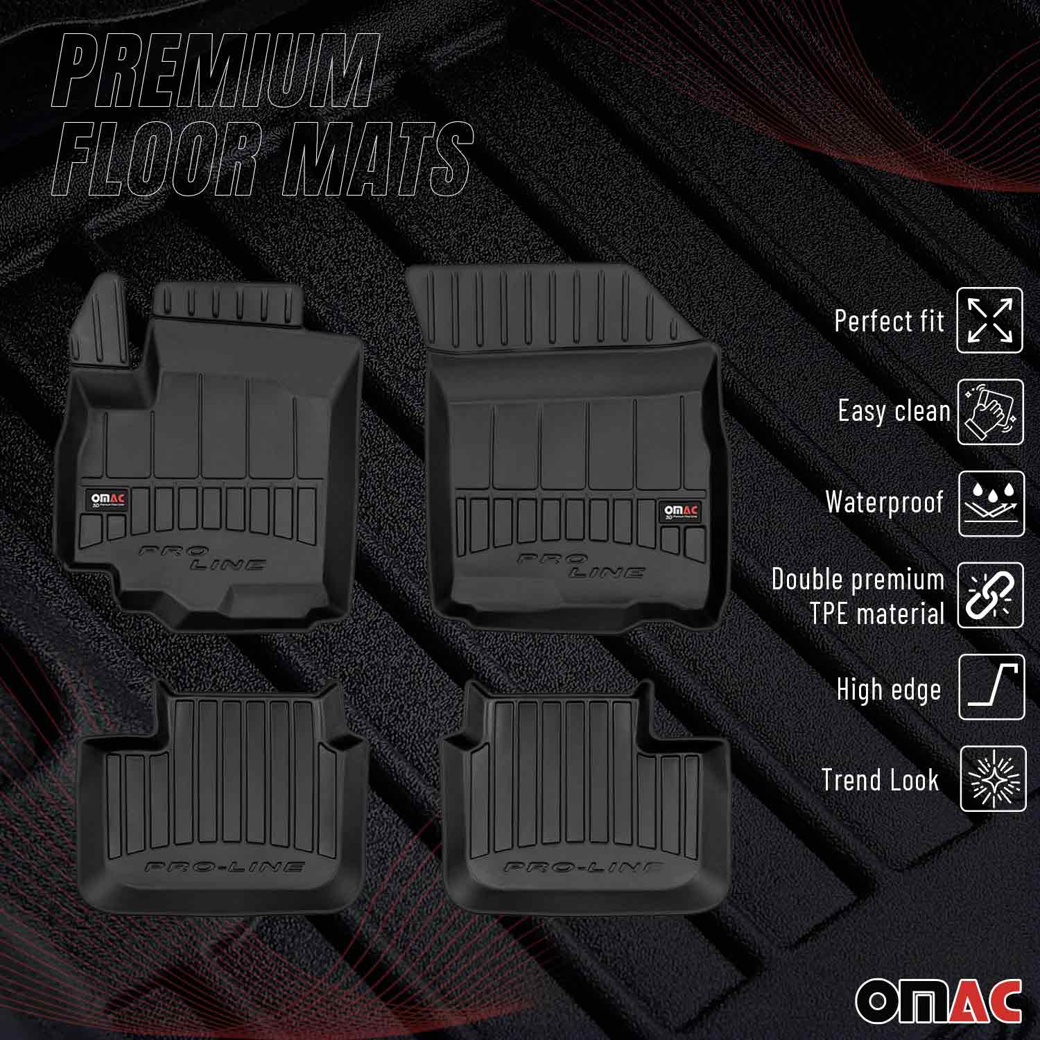 OMAC Premium Alfombrillas De Coche para Suzuki SX4 2006-2013 Negro TPE Goma 4Pza