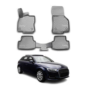 OMAC Alfombrillas De Coche para Audi A3 Sportback 2012-2020 Gris Goma TPE 4Pza