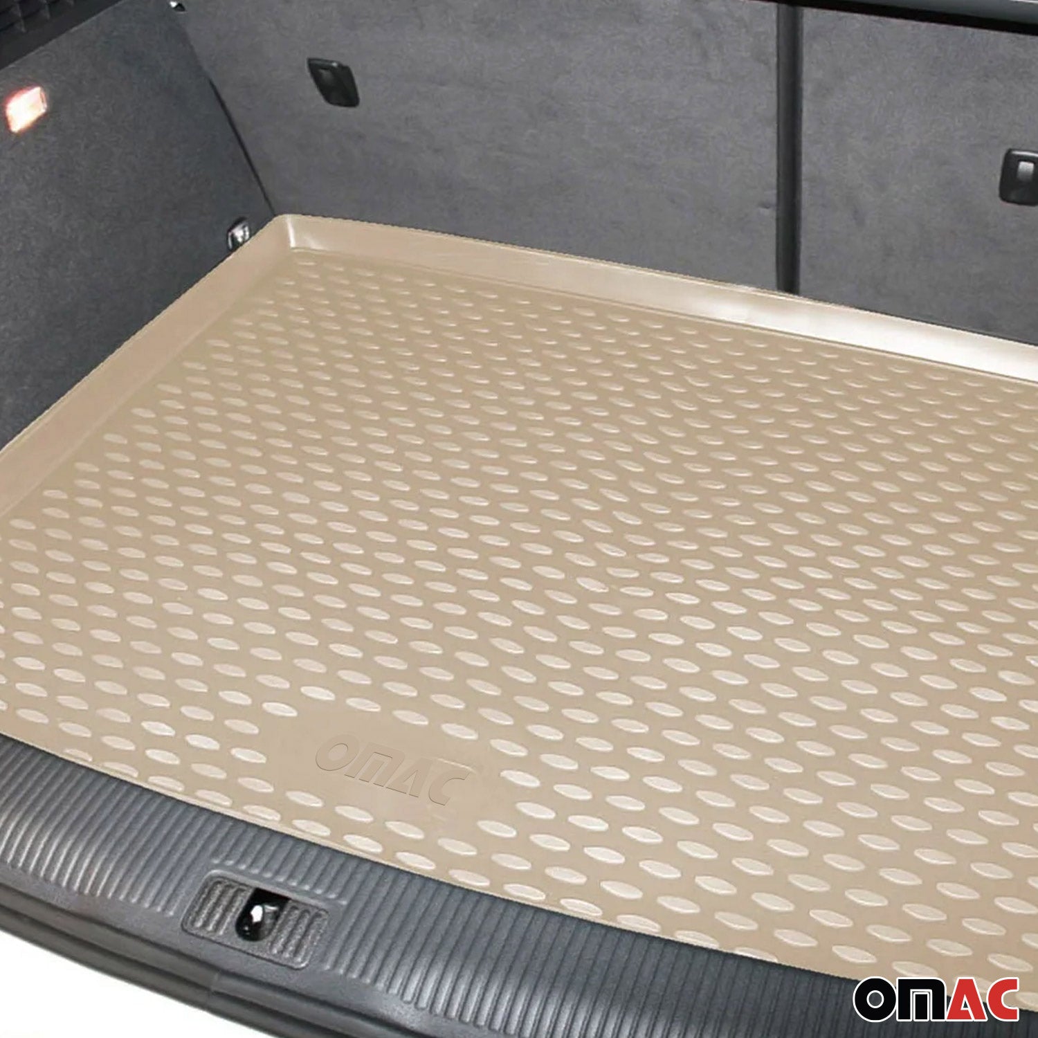 OMAC Bandeja Maletero Alfombrilla para VW Jetta 2010-2018 Beige Goma TPE 1Pza