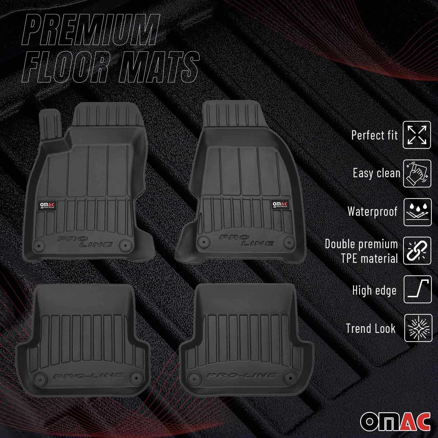 OMAC Premium Alfombrillas De Coche para Audi A4 B6 Sedán 2001-2004 TPE Goma 4x