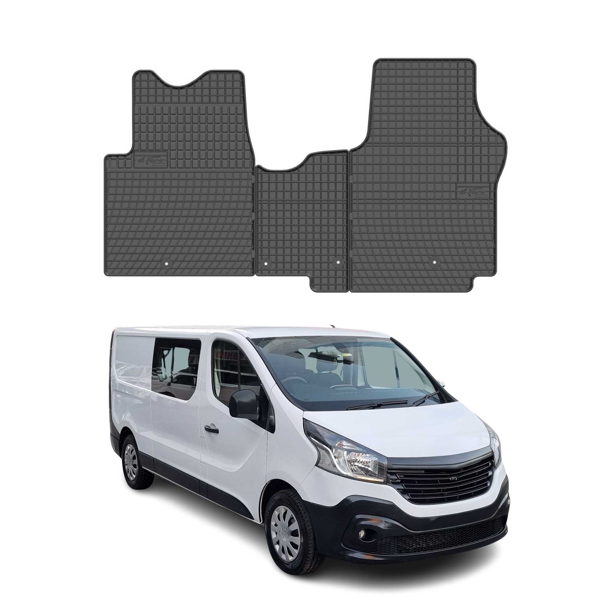 OMAC Alfombrillas De Coche para Fiat Talento 2016-2020 Negro Goma 3Pza