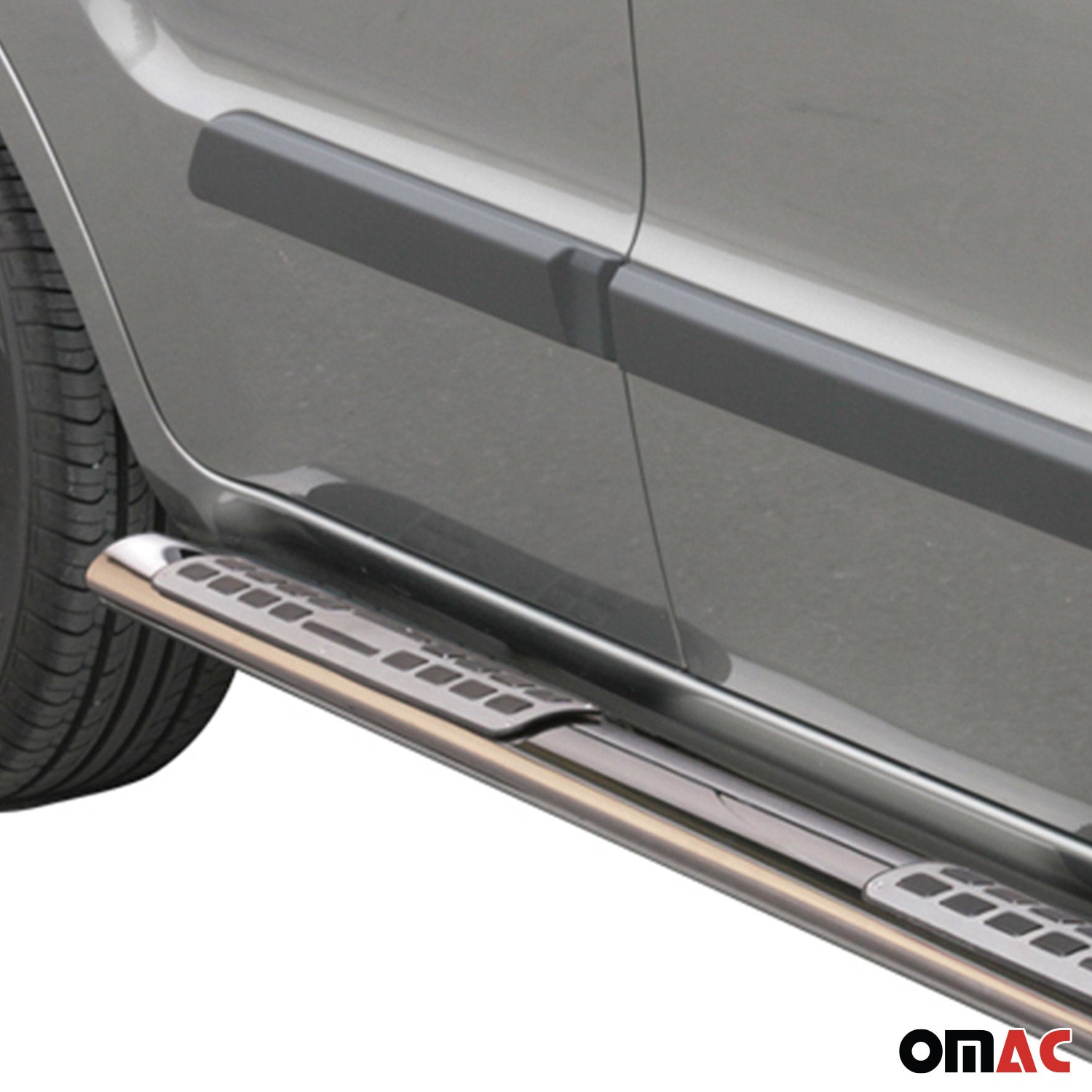 Par de Estribos Barras Laterales para Kia Soul 2009-2013 Plata Acero 2x