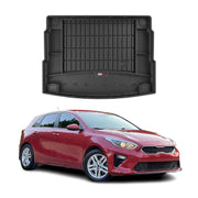 OMAC Premium Bandeja Maletero Alfombrilla para Kia Ceed 2018-2025 Negro Goma TPE
