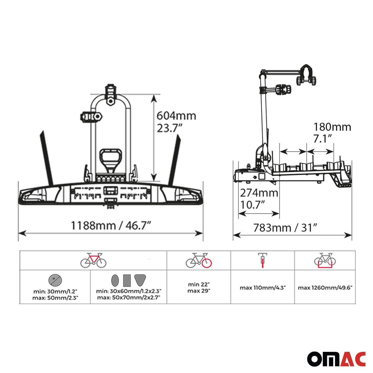 Menabo Alcor 3 Portabicicletas de remolque trasera Bicicletas