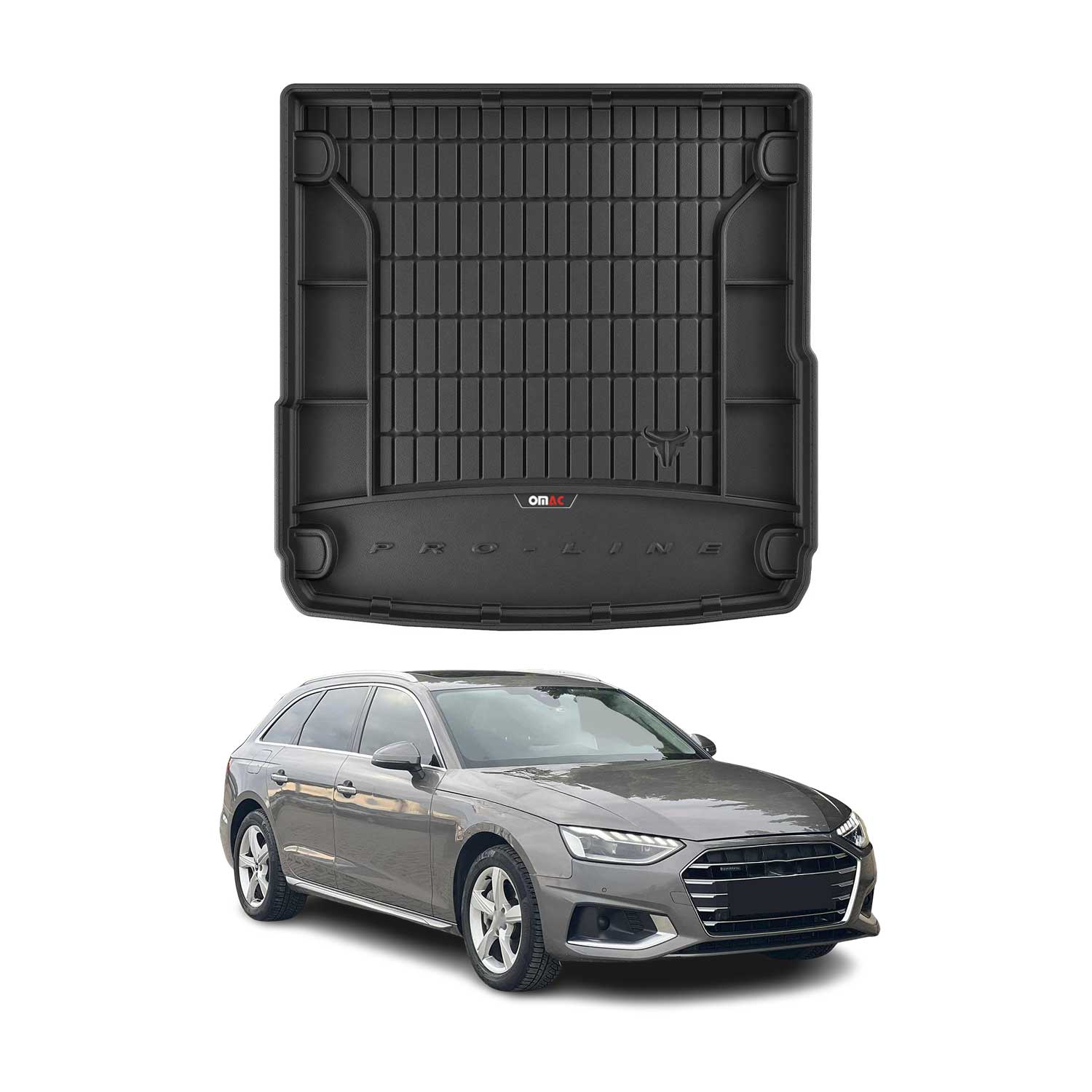 OMAC Premium Bandeja Maletero Alfombrilla para Audi A4 B9 Familiar 2016-2025 TPE