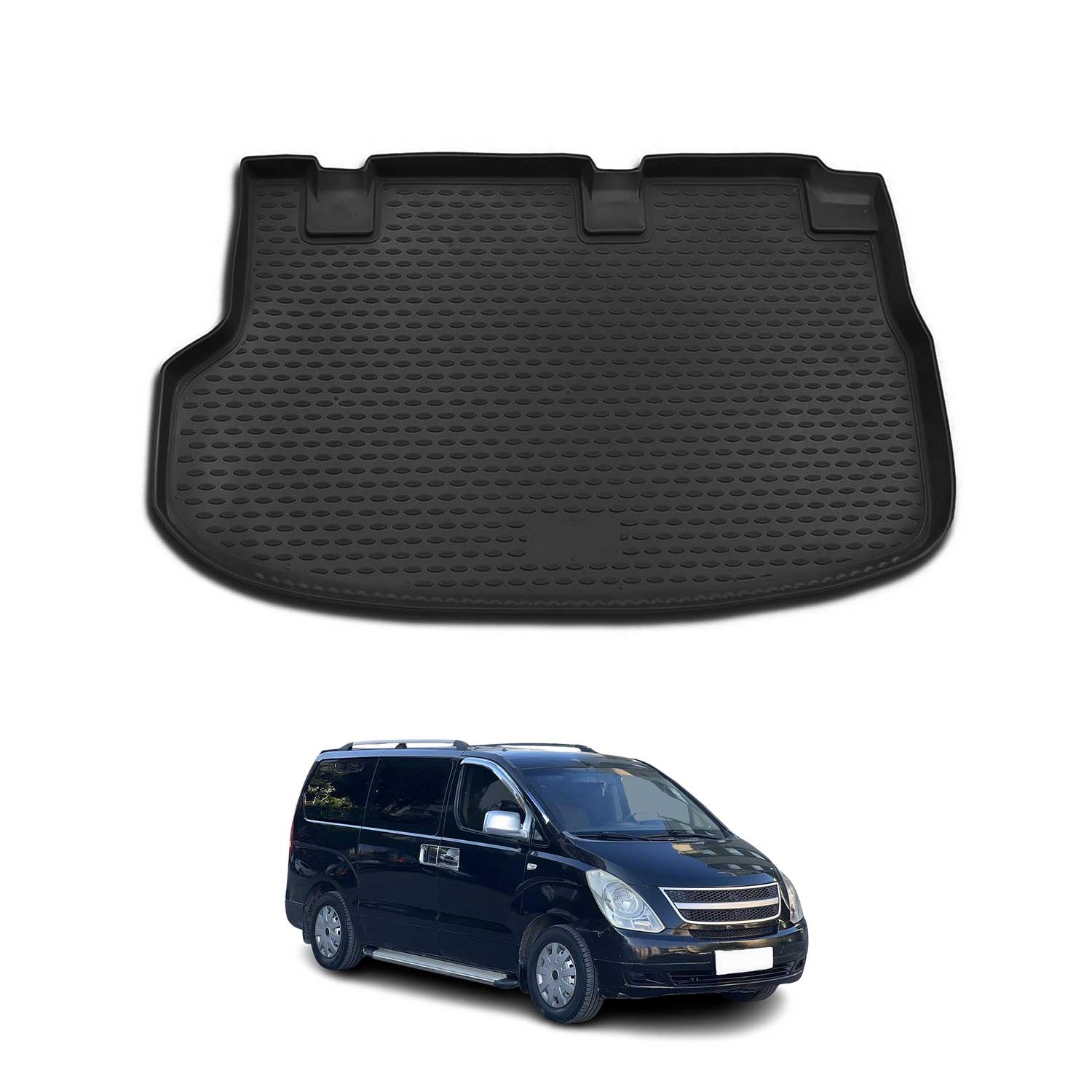 OMAC Bandeja Maletero Alfombrilla para Hyundai H-1 2008-2025 Negro Goma TPE 1Pza
