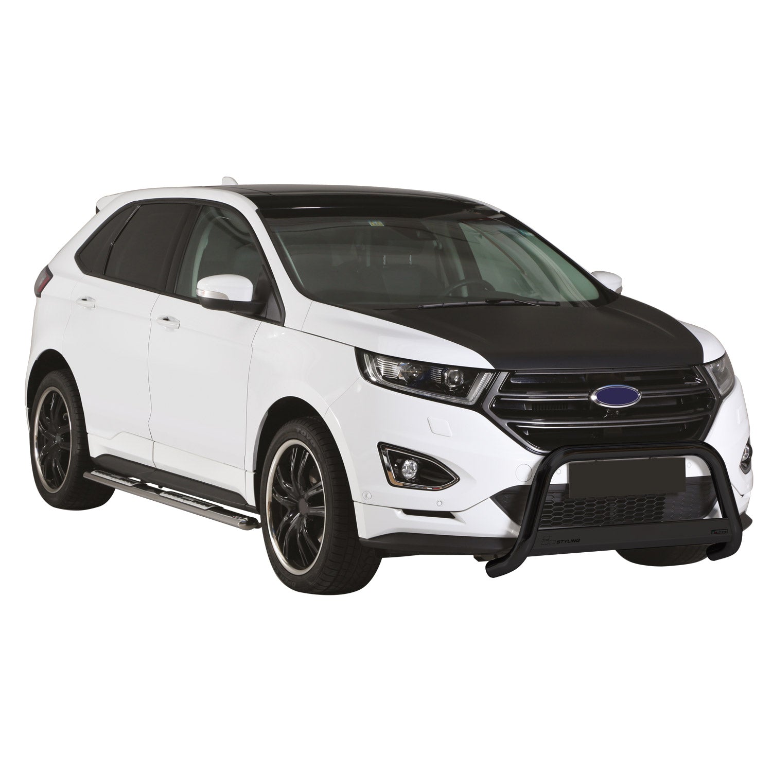 Bull Barra Frontal para Ford Edge 2014-2018 Negro Brillante Acero