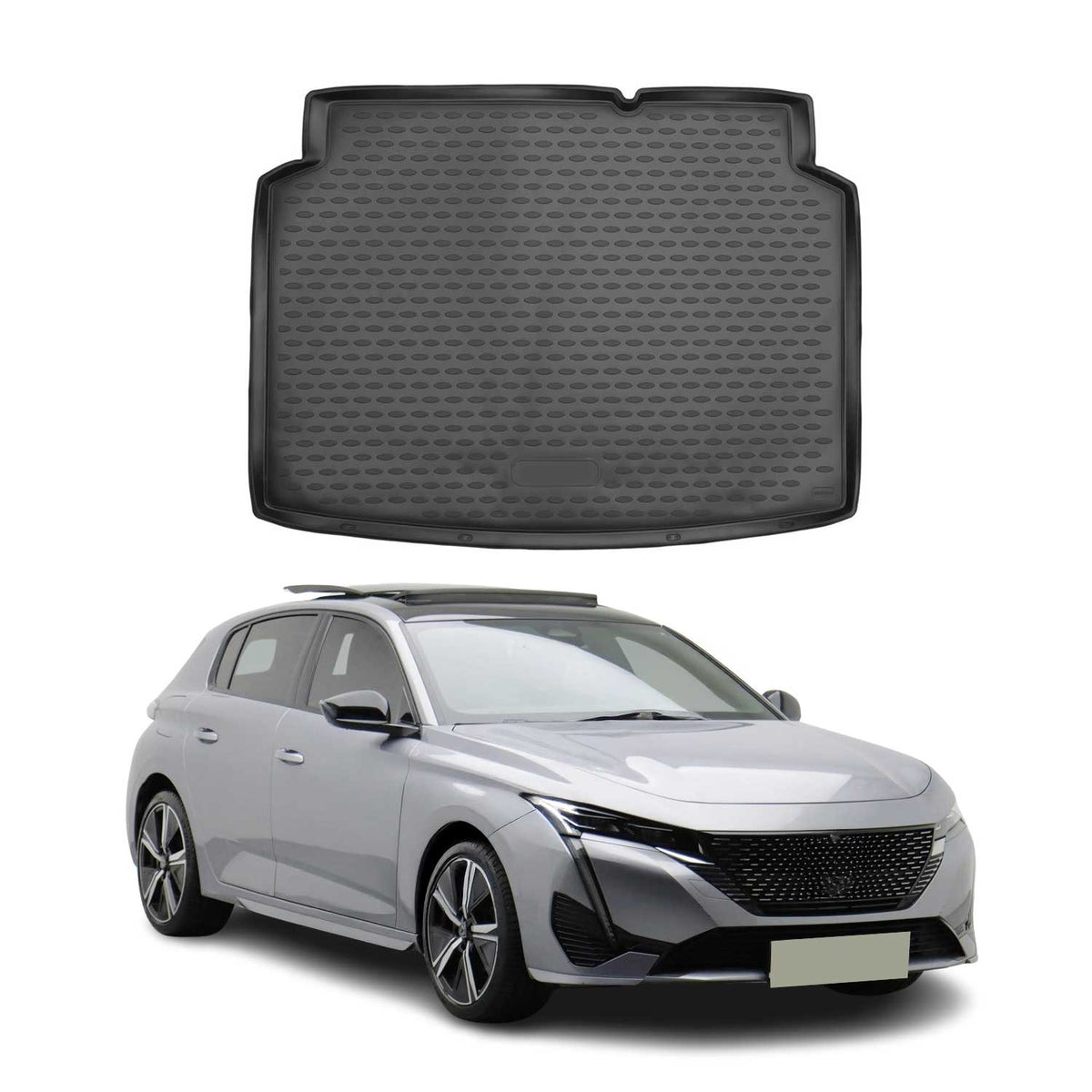 OMAC Bandeja Maletero Alfombrilla para Peugeot 308 Hatchback 2022-2025 Negro TPE
