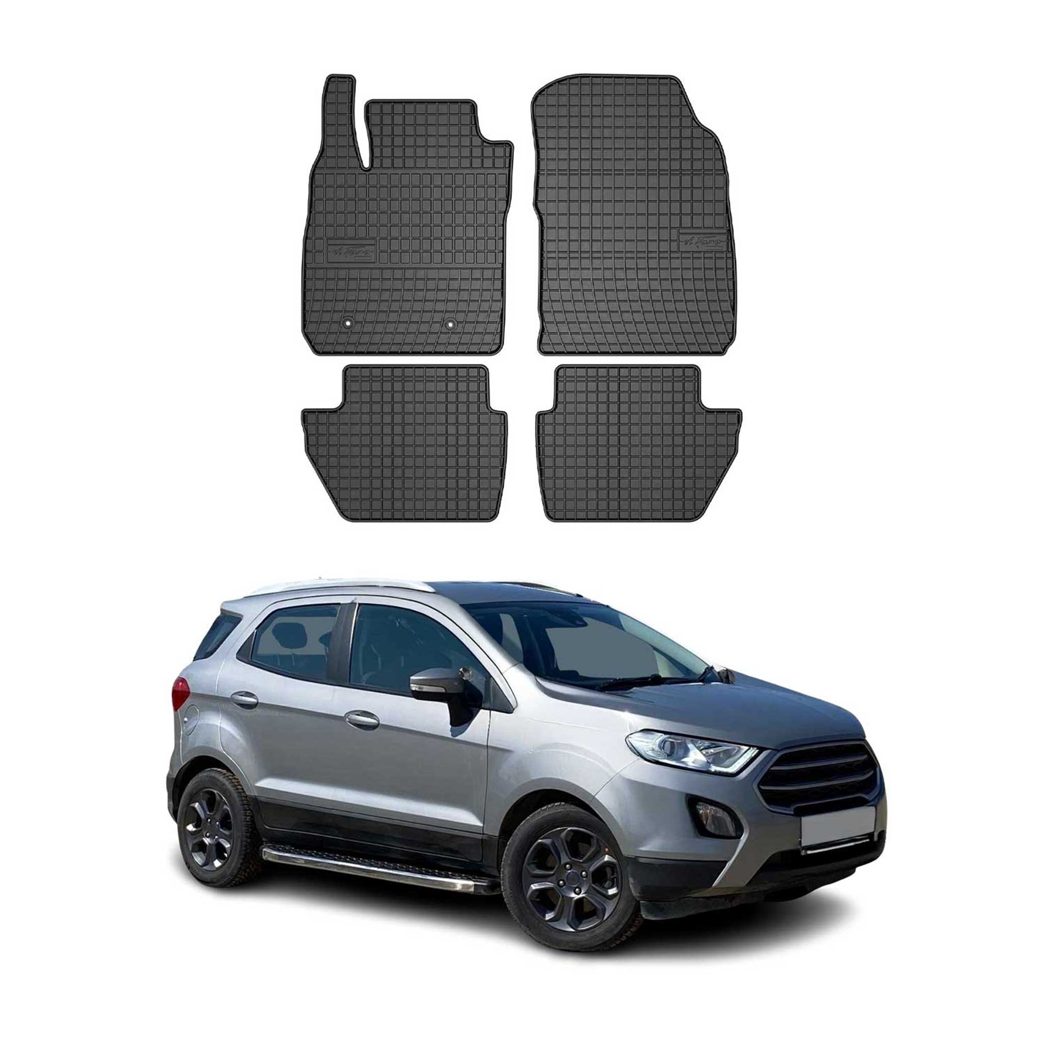 OMAC Alfombrillas De Coche para Ford Ecosport 2017-2020 Negro Goma 4Pza