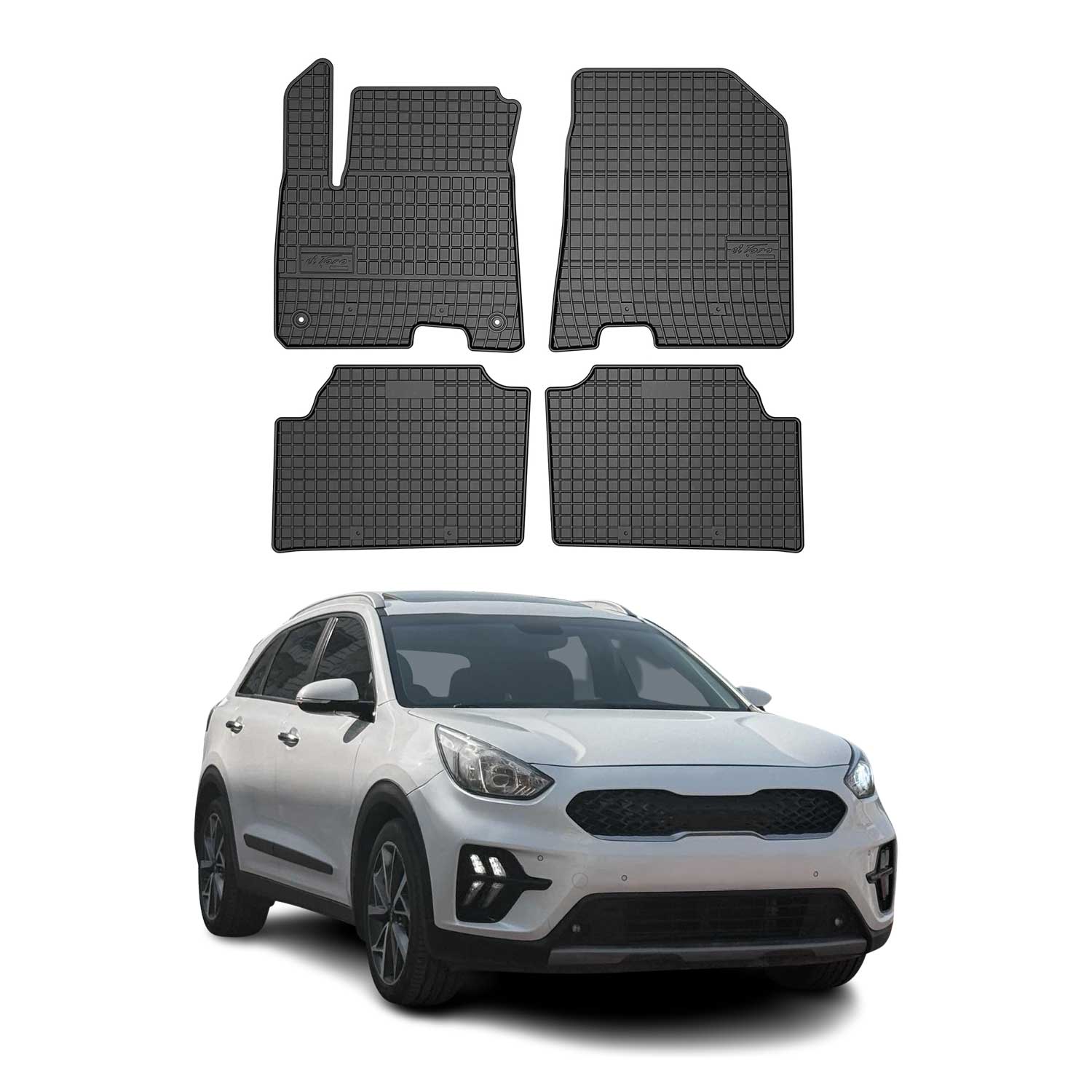 OMAC Alfombrillas De Coche para Kia e-Niro 2018-2025 Negro Goma 4Pza