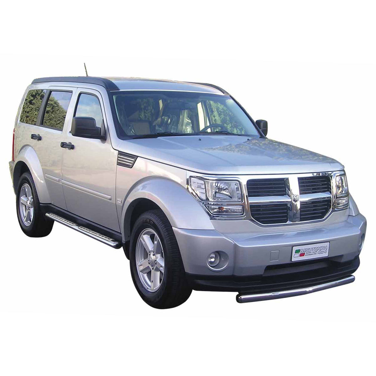 Par de Estribos Barras Laterales para Dodge Nitro 2006-2011 Plata Acero 2x