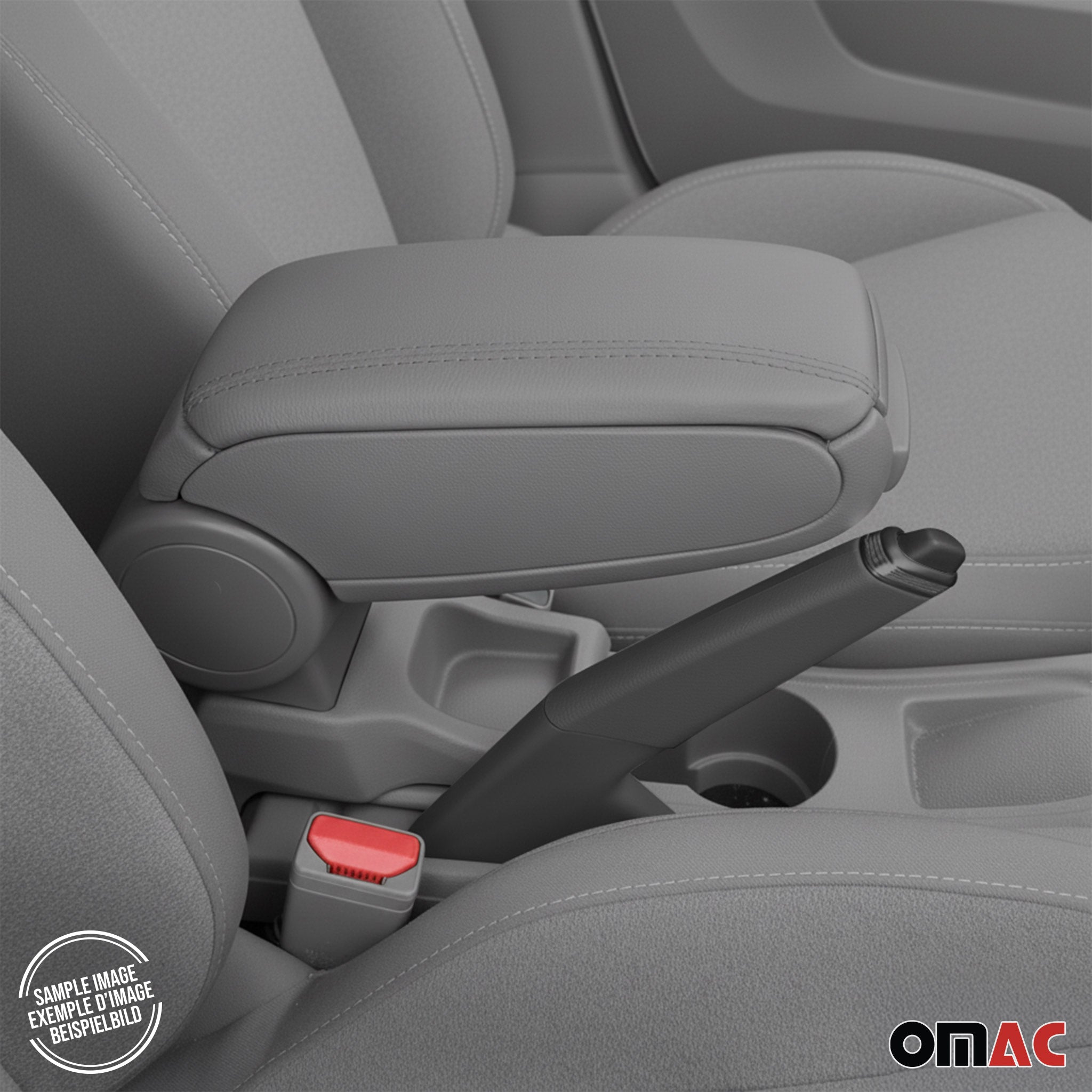 Gris Reposabrazos Consola para VW Caddy 2003-2020 Gris PU Cuero Plástico 1Pza