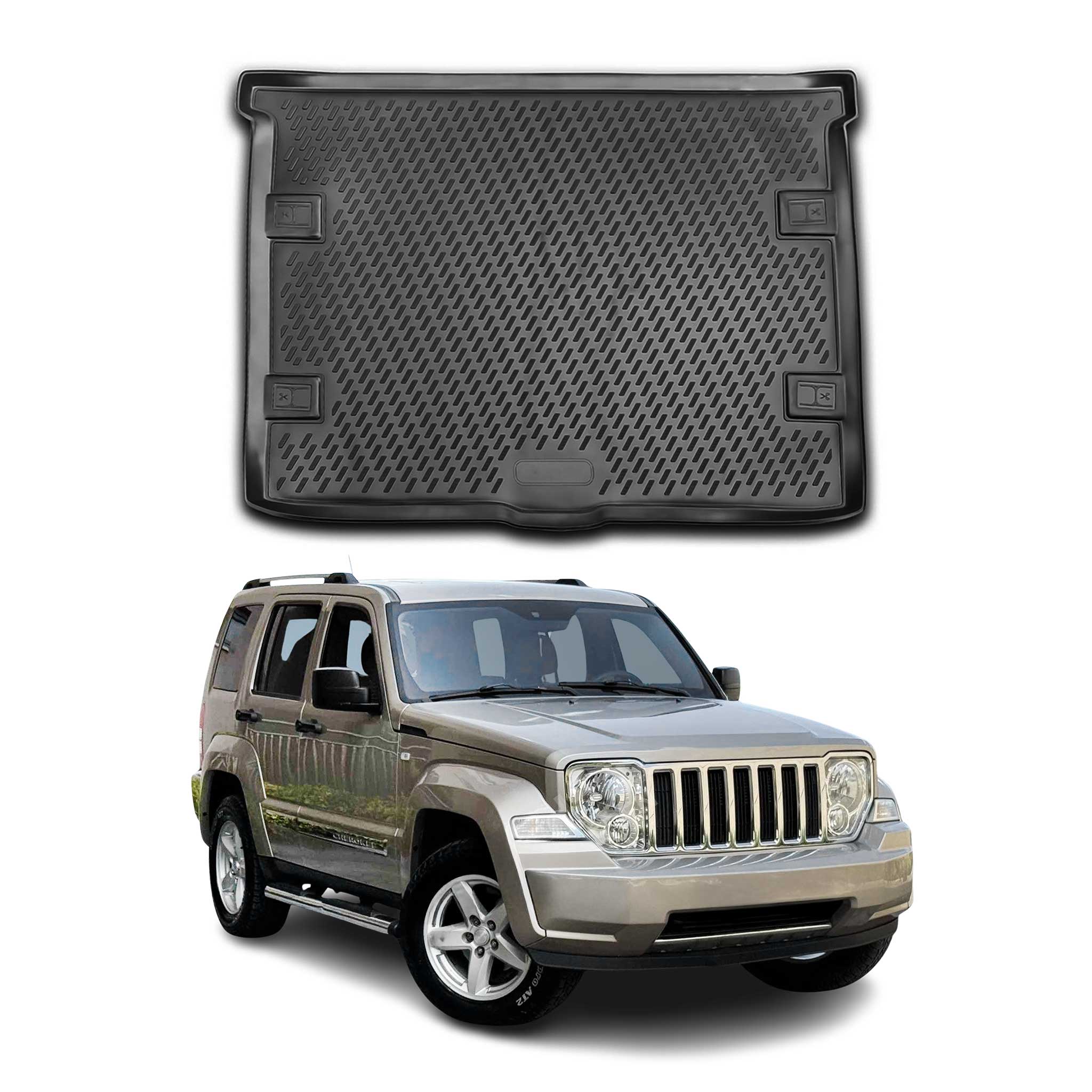 OMAC Bandeja Maletero Alfombrilla para Jeep Cherokee 2008-2019 Negro Goma TPE
