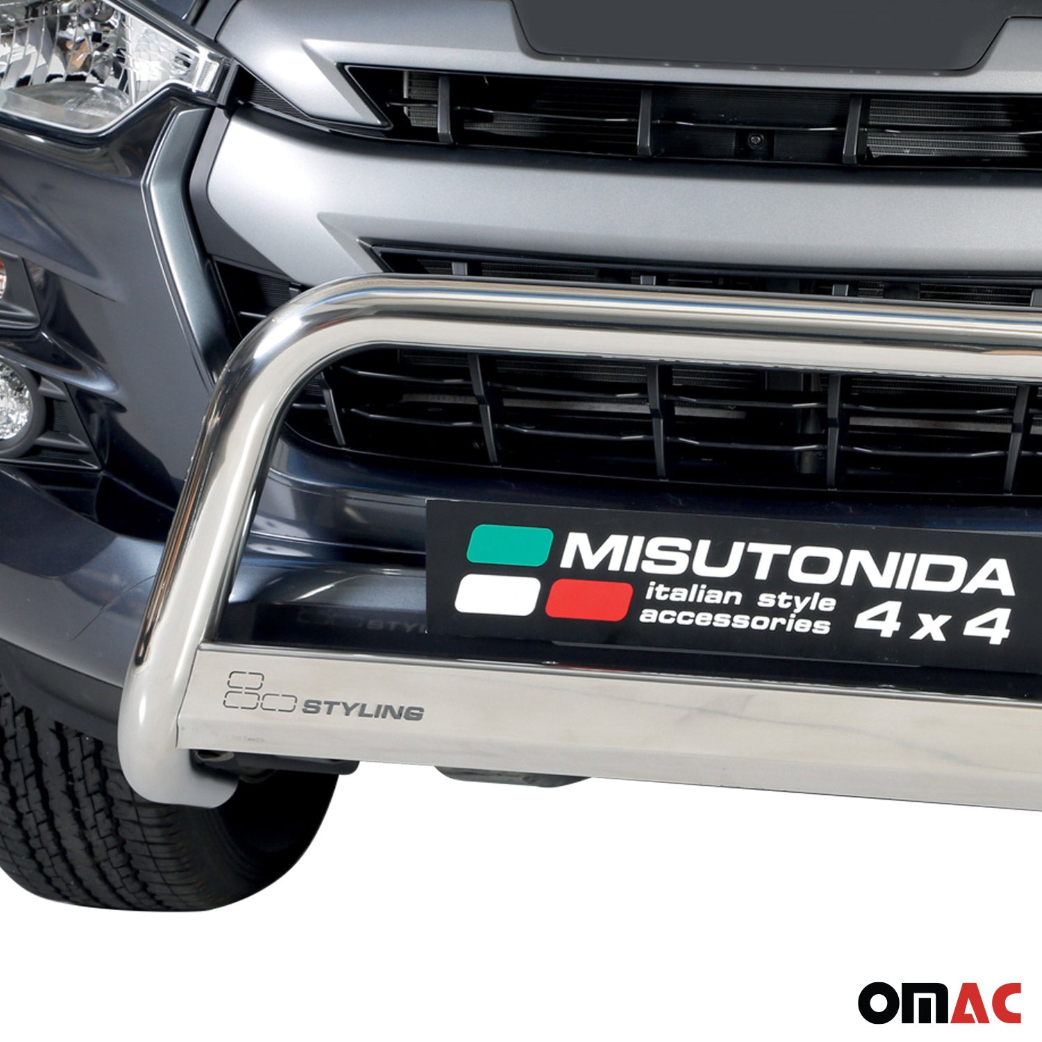 Bull Barra Frontal para Isuzu D-Max 2019-2022 Plata Brillante Acero 1Pza