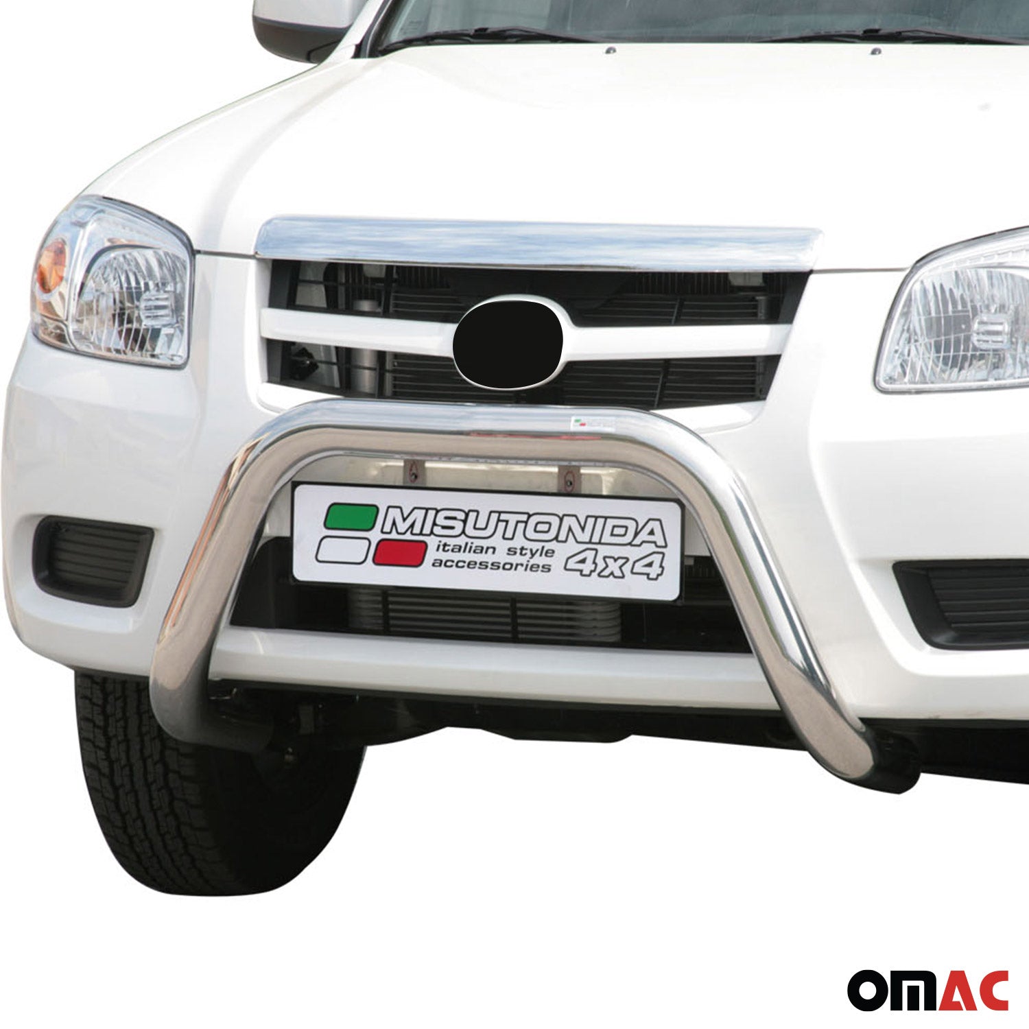 Bull Barra Frontal para Mazda BT-50 2009-2012 Plata Brillante Acero
