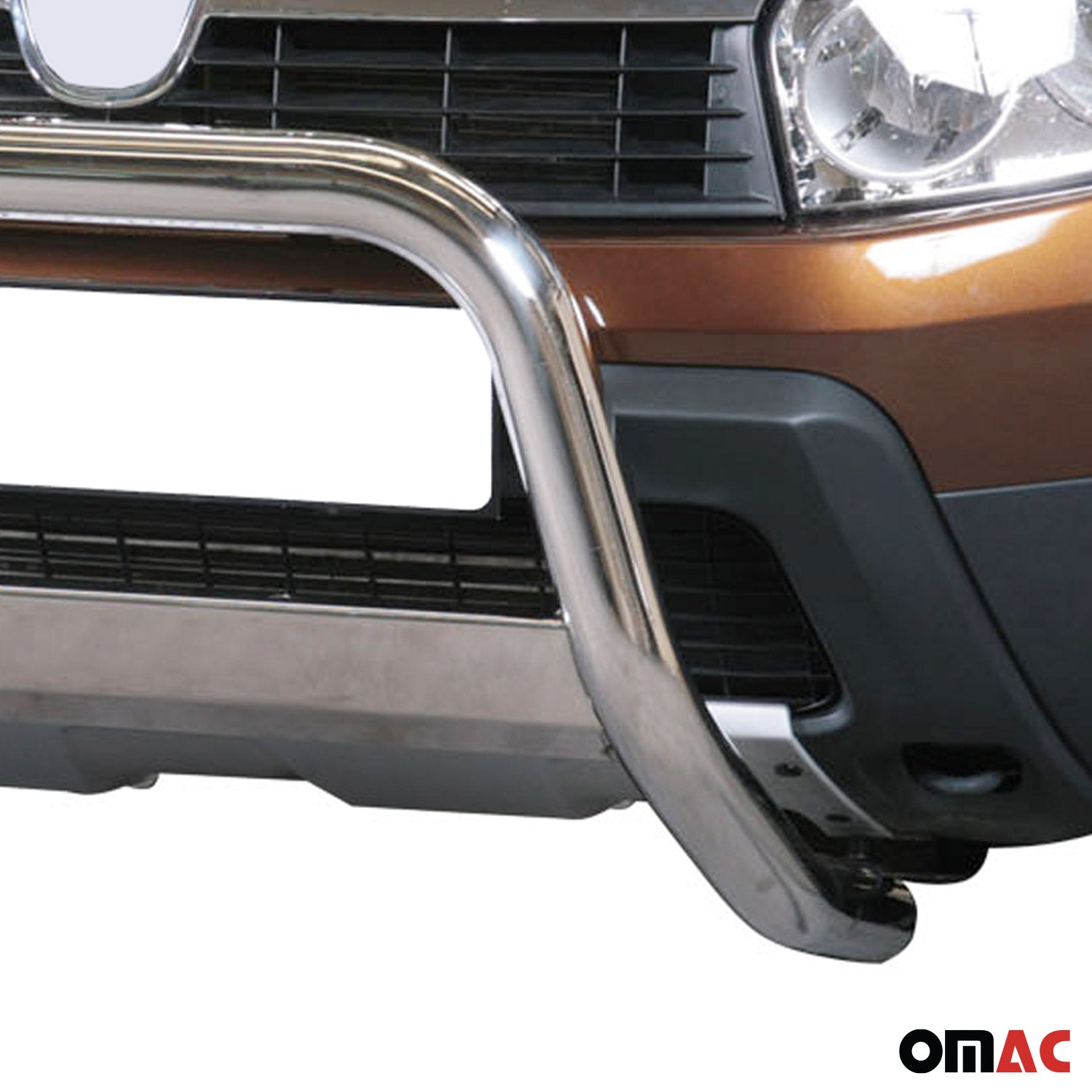 Bull Barra Frontal para Dacia Duster 2010-2017 Plata Brillante Acero 1Pza