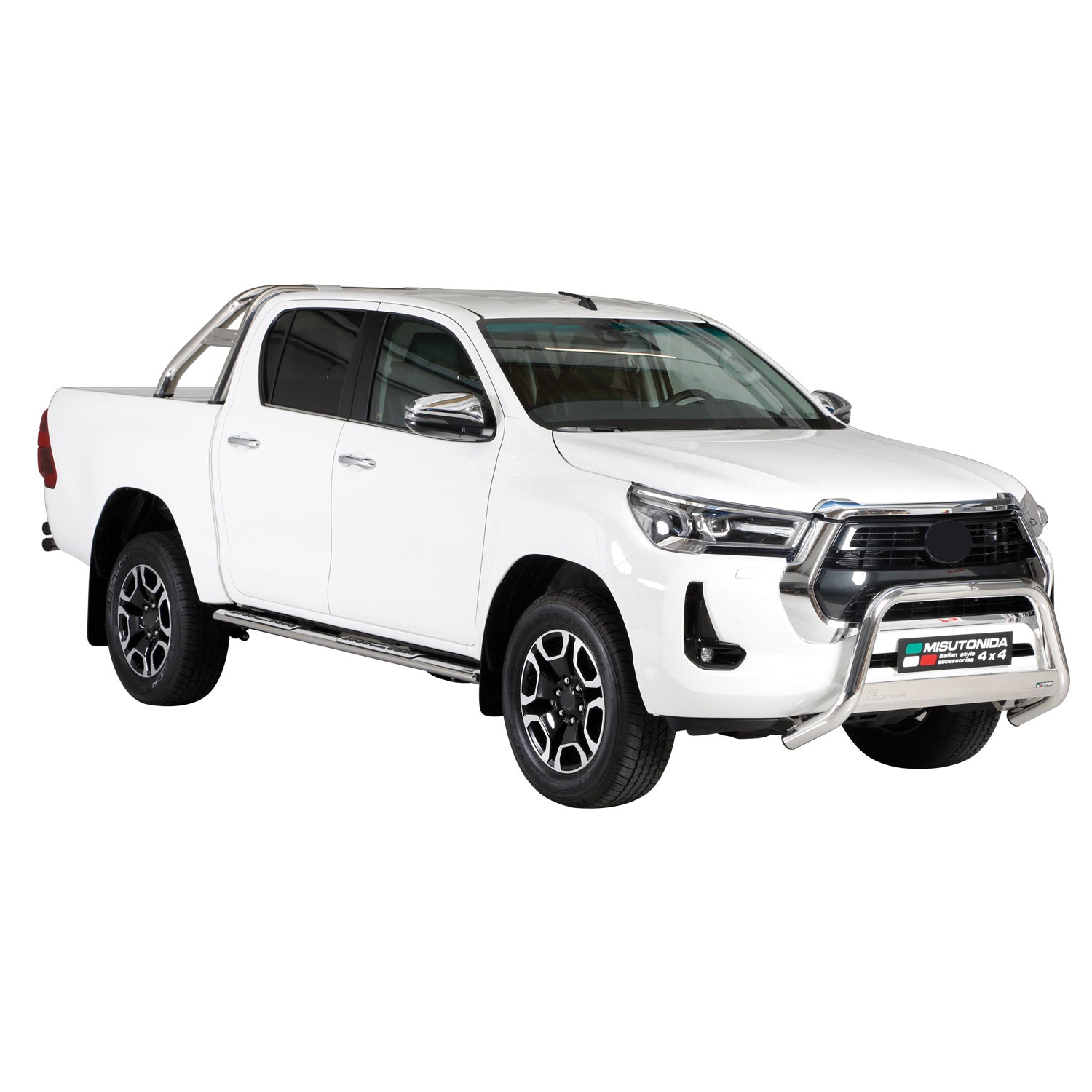 Bull Barra Frontal para Toyota Hilux 2021-2026 Plata Brillante Acero 1Pza