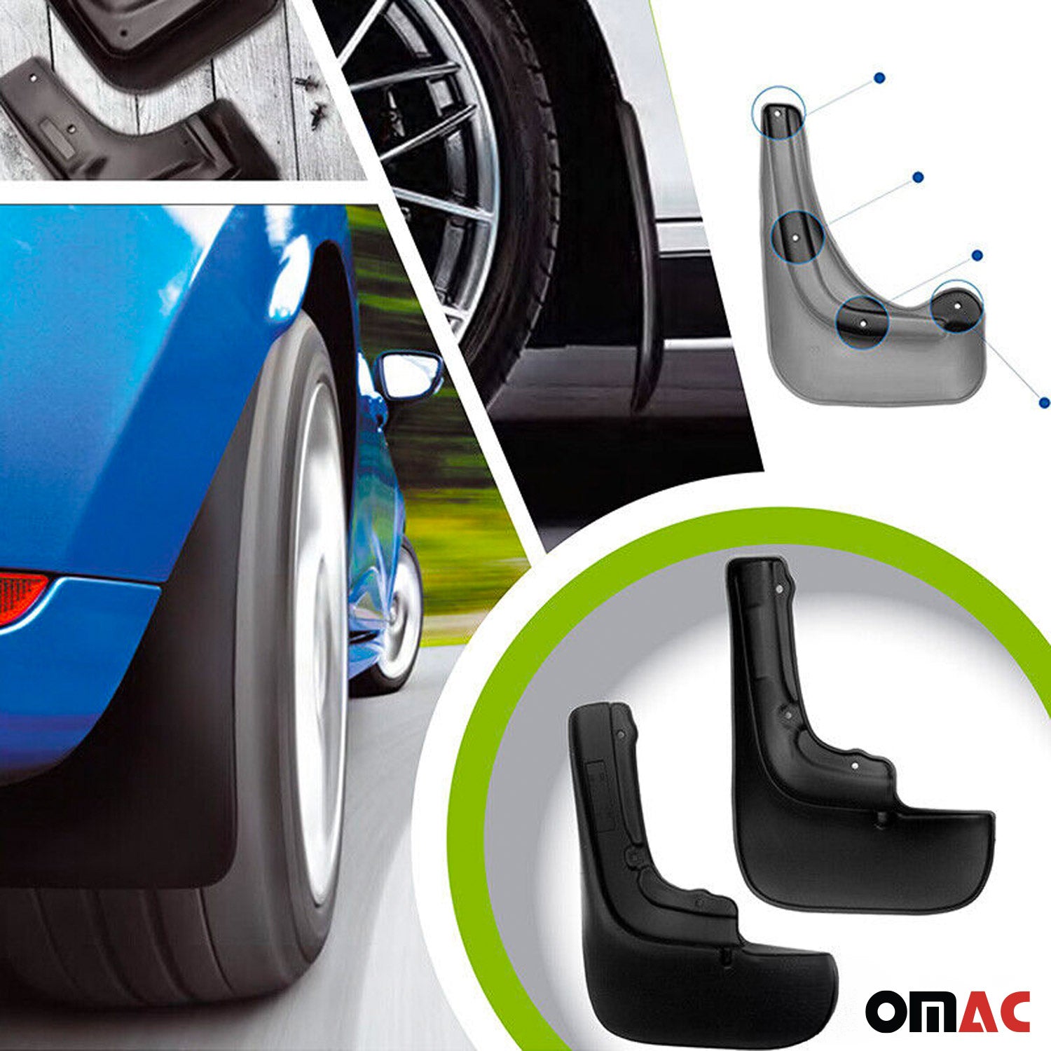 Juego de Guardabarros Trasero para Peugeot 2008 1 2013-2019