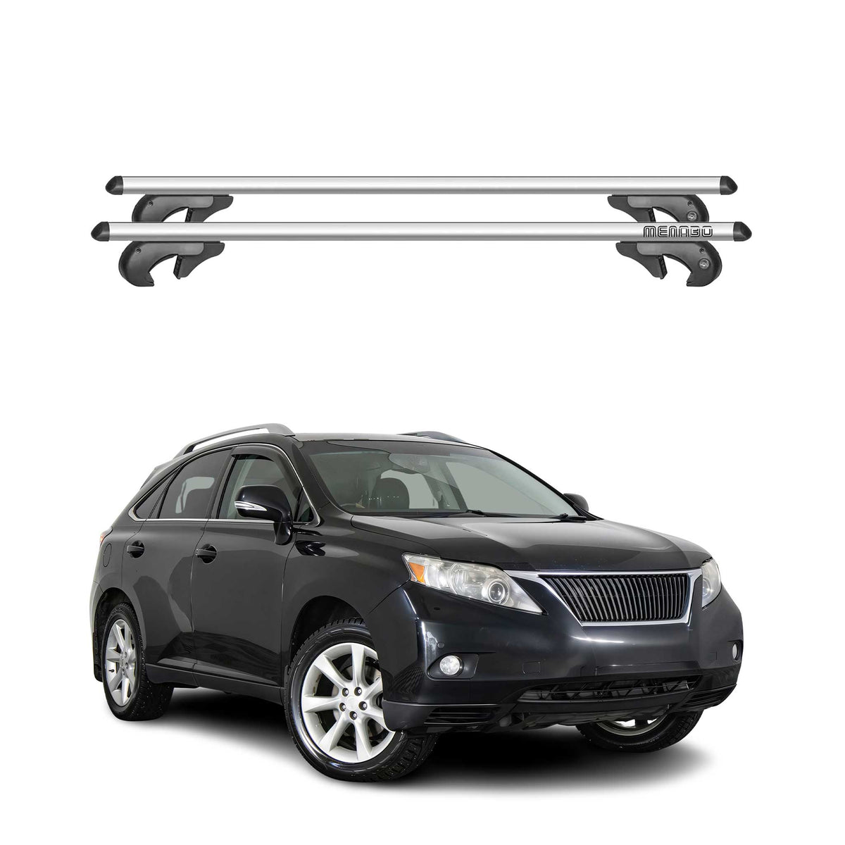 Menabo Barras de Techo Baca para Lexus RX AL10 2009-2011 Gris Aluminio 2Pza