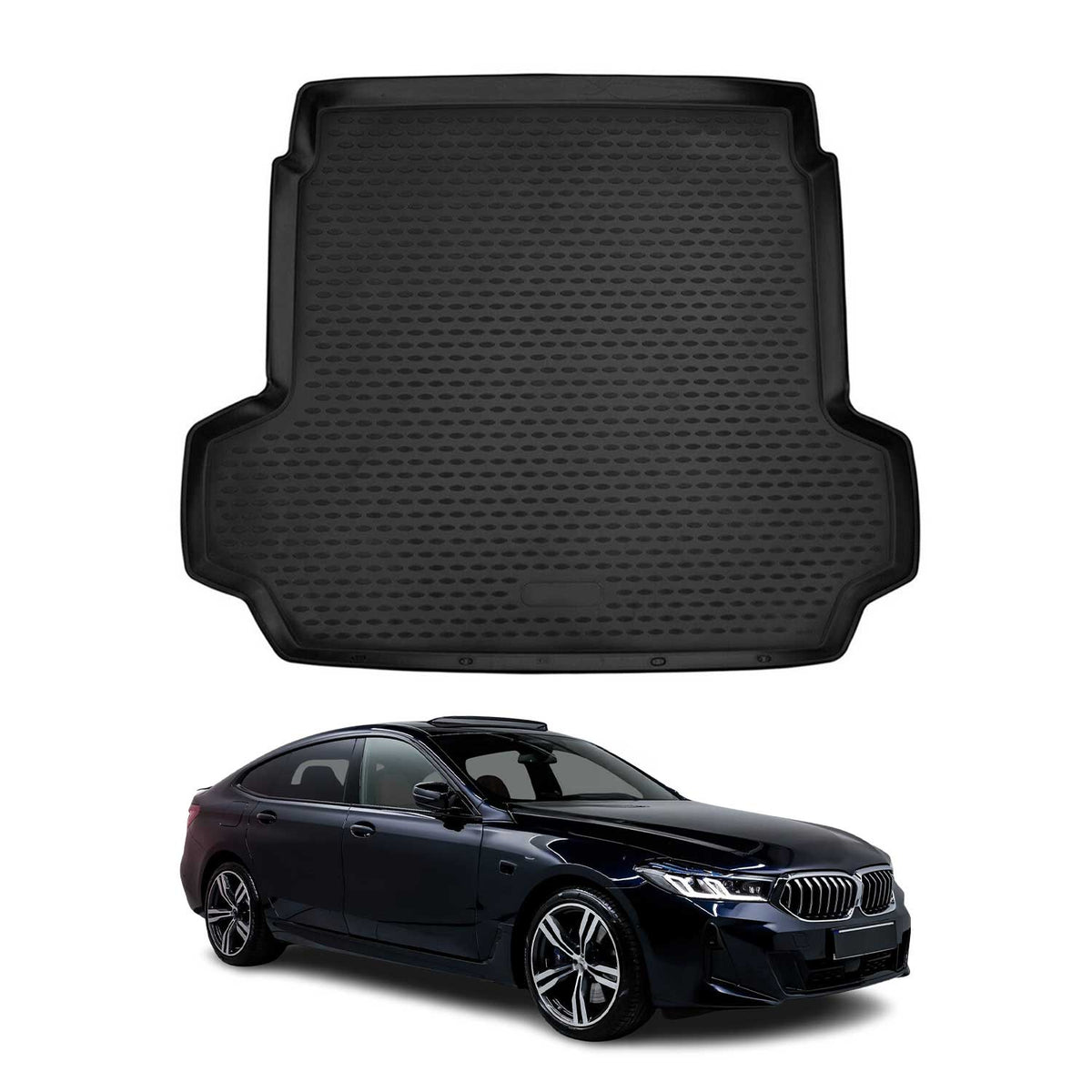 OMAC Bandeja Maletero Alfombrilla para BMW Serie 6 G32 2017-2021 Negro Goma TPE