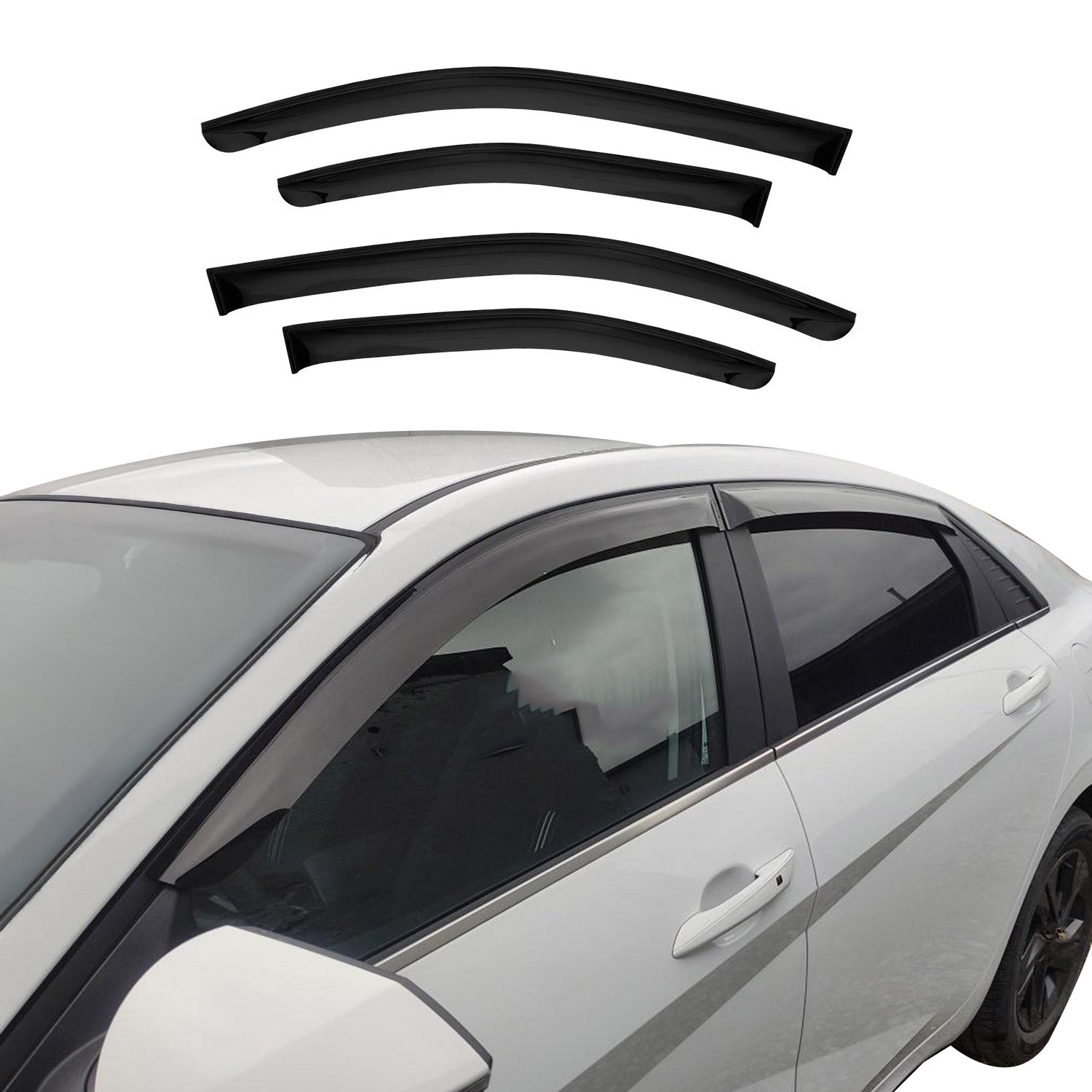 Deflectores de Aire de Viento para Skoda Octavia 2019-2025 Oscuro Acrílico 4Pza