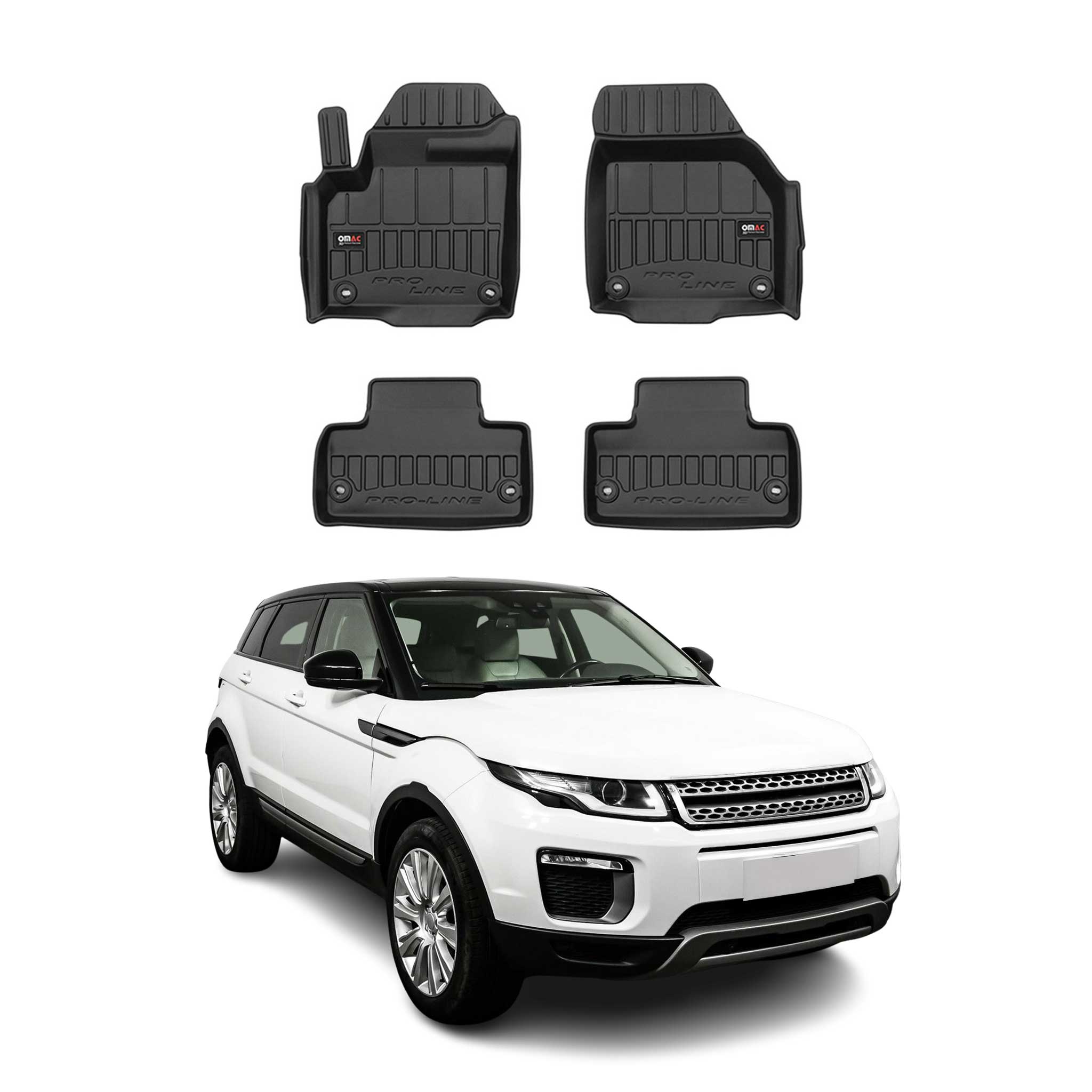 OMAC Premium Alfombrillas De Coche para Range Rover Evoque 2011-2019 TPE Goma 4x