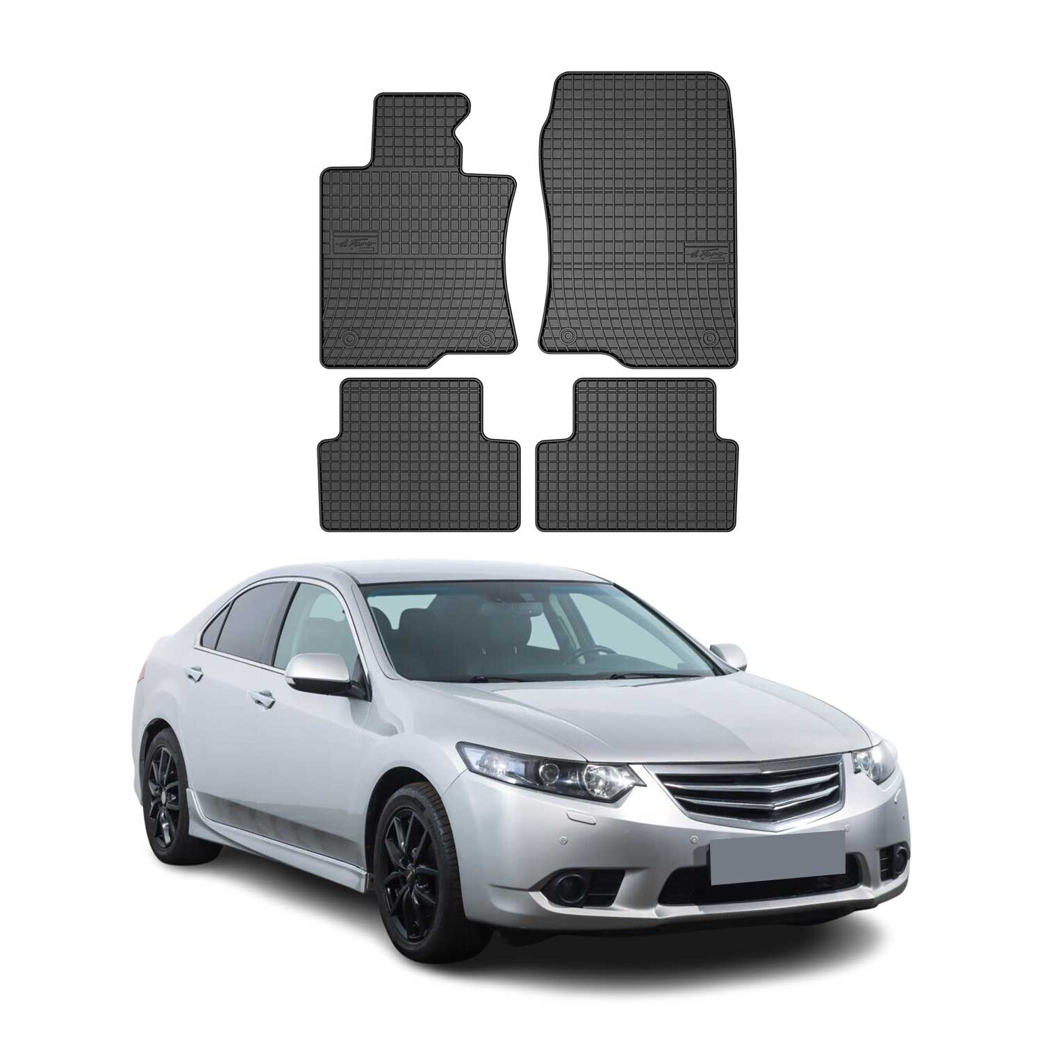 OMAC Alfombrillas De Coche para Honda Accord 2008-2015 Negro Goma 4Pza