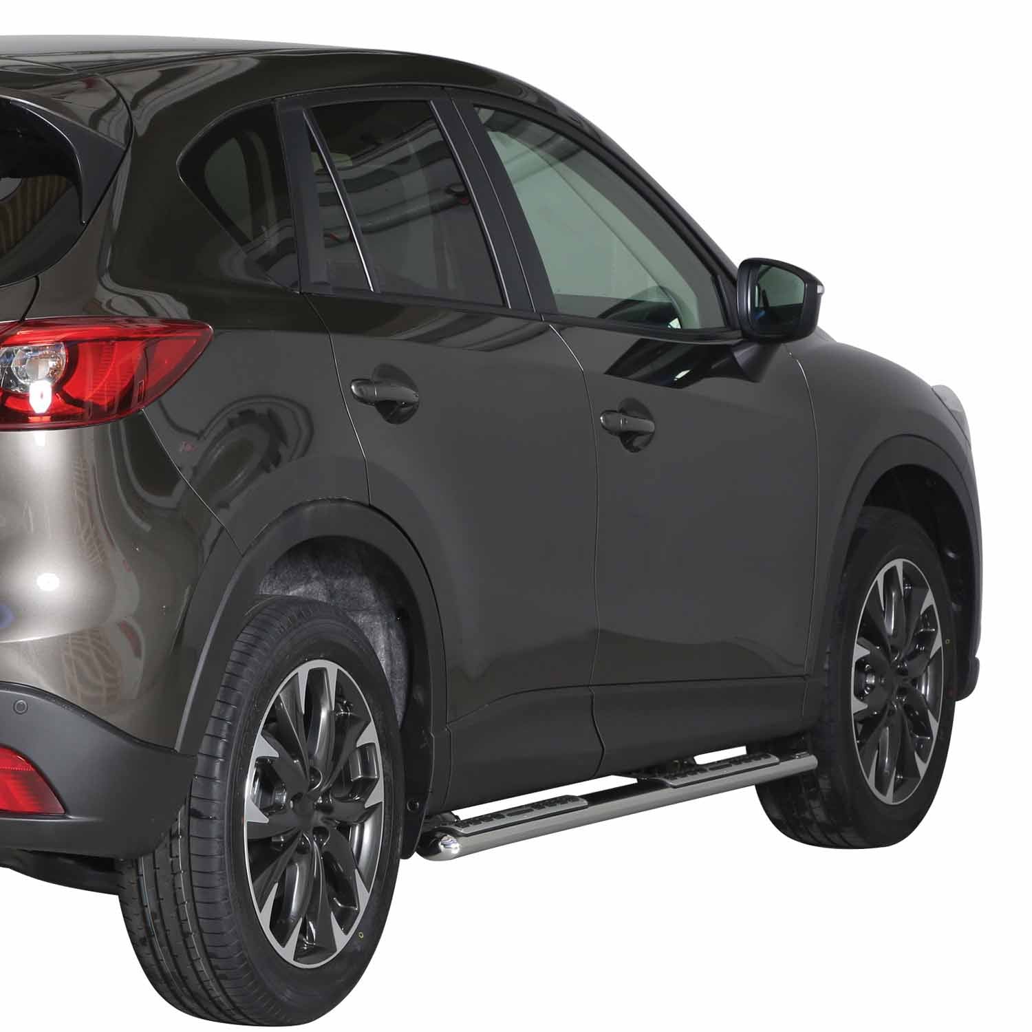 Par de Estribos Barras Laterales para Mazda CX-5 2015-2016 Plata Acero 2x