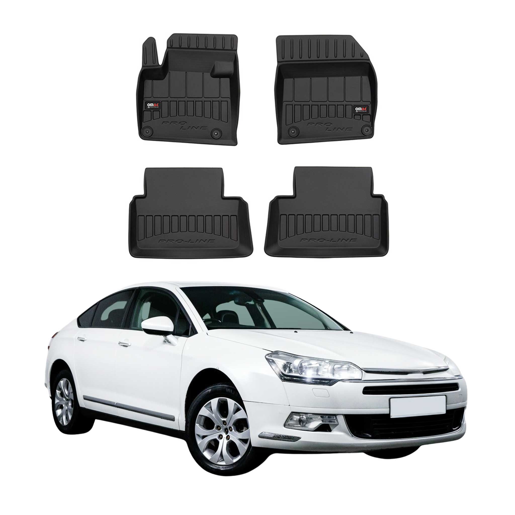 OMAC Premium Alfombrillas De Coche para Citroen C5 Sedán Break 2008-2017 Goma 4x