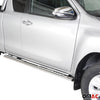 Estribos Barras Laterales para Toyota Hilux Extra Cab 2016-2025 Plata Acero