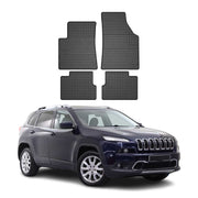 OMAC Alfombrillas De Coche para Jeep Cherokee KL 2013-2018 Negro Goma 4Pza